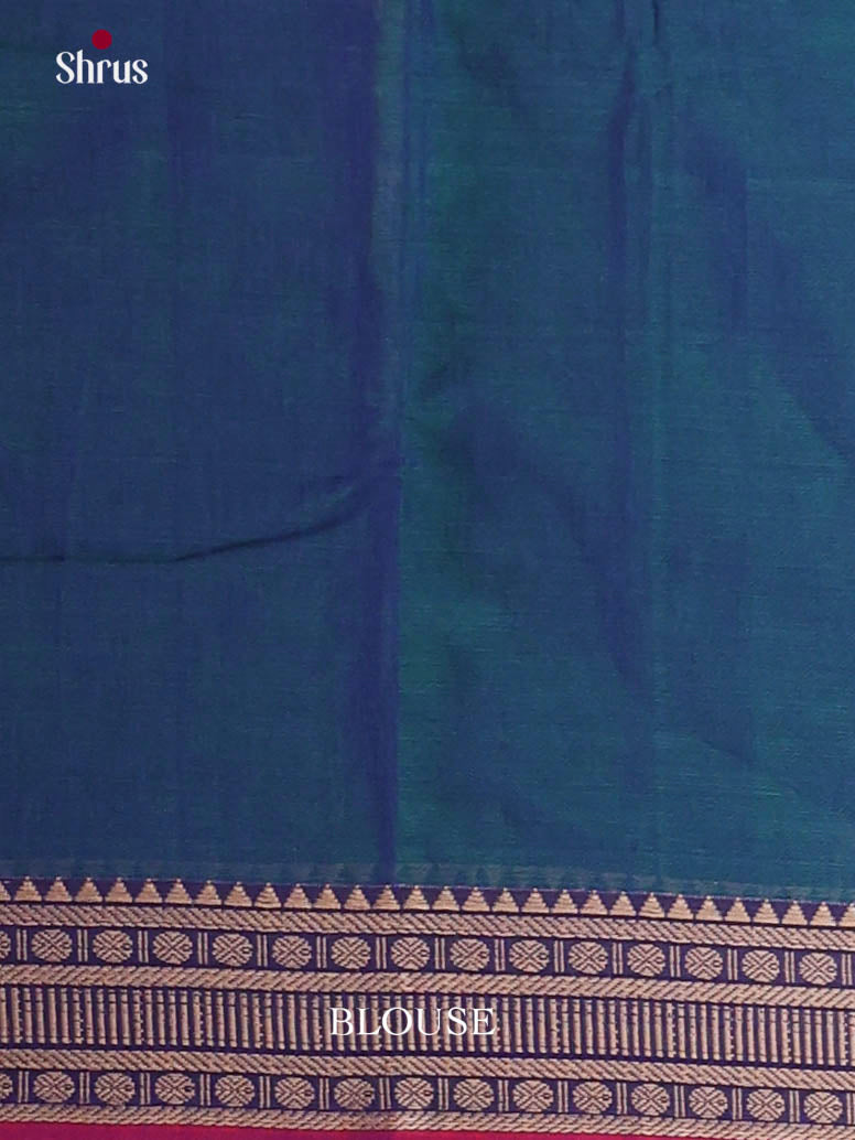 Peacock Blue & Red - Narayanpet Cotton Saree
