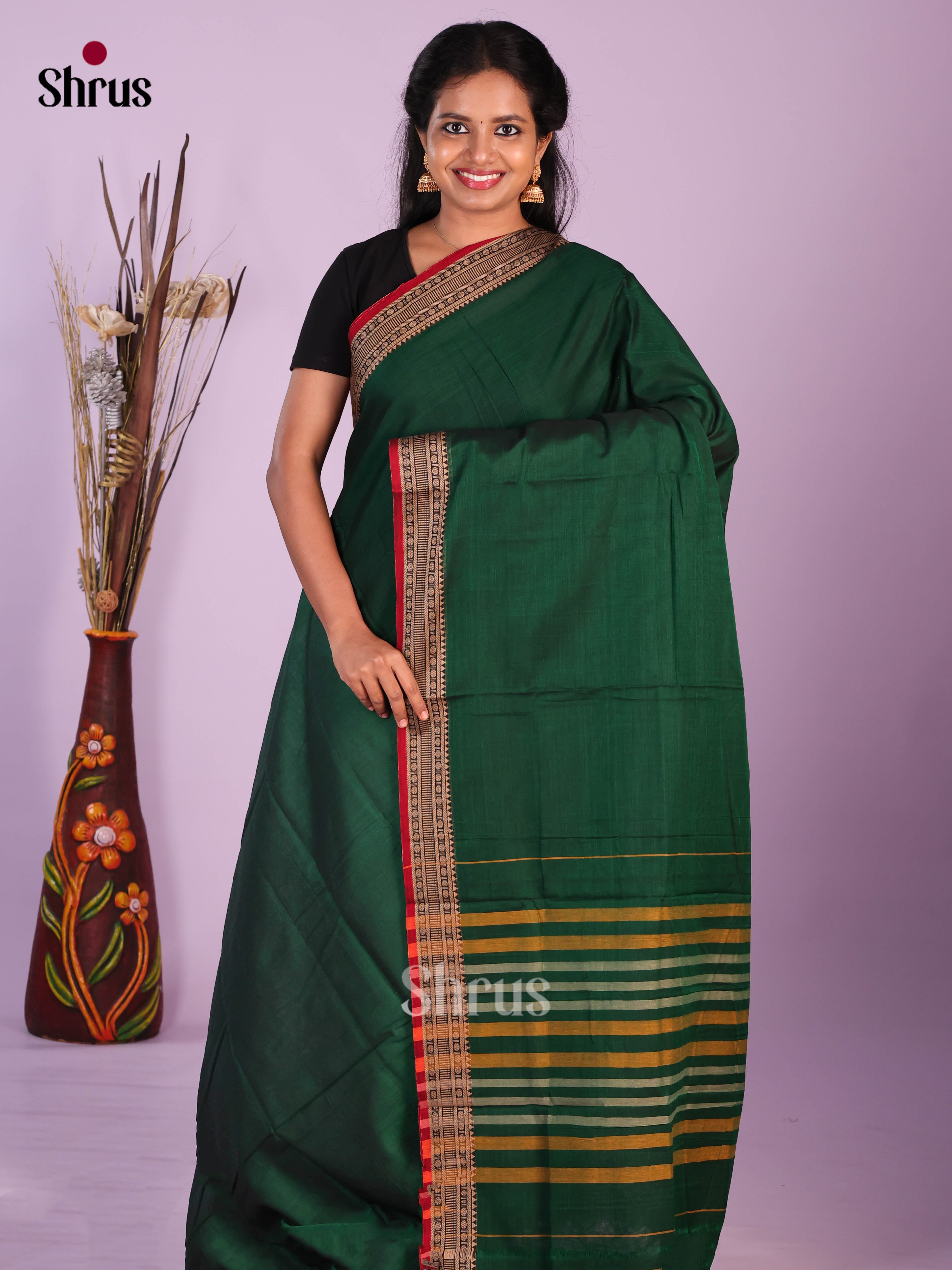 Green & Red - Narayanpet Cotton Saree