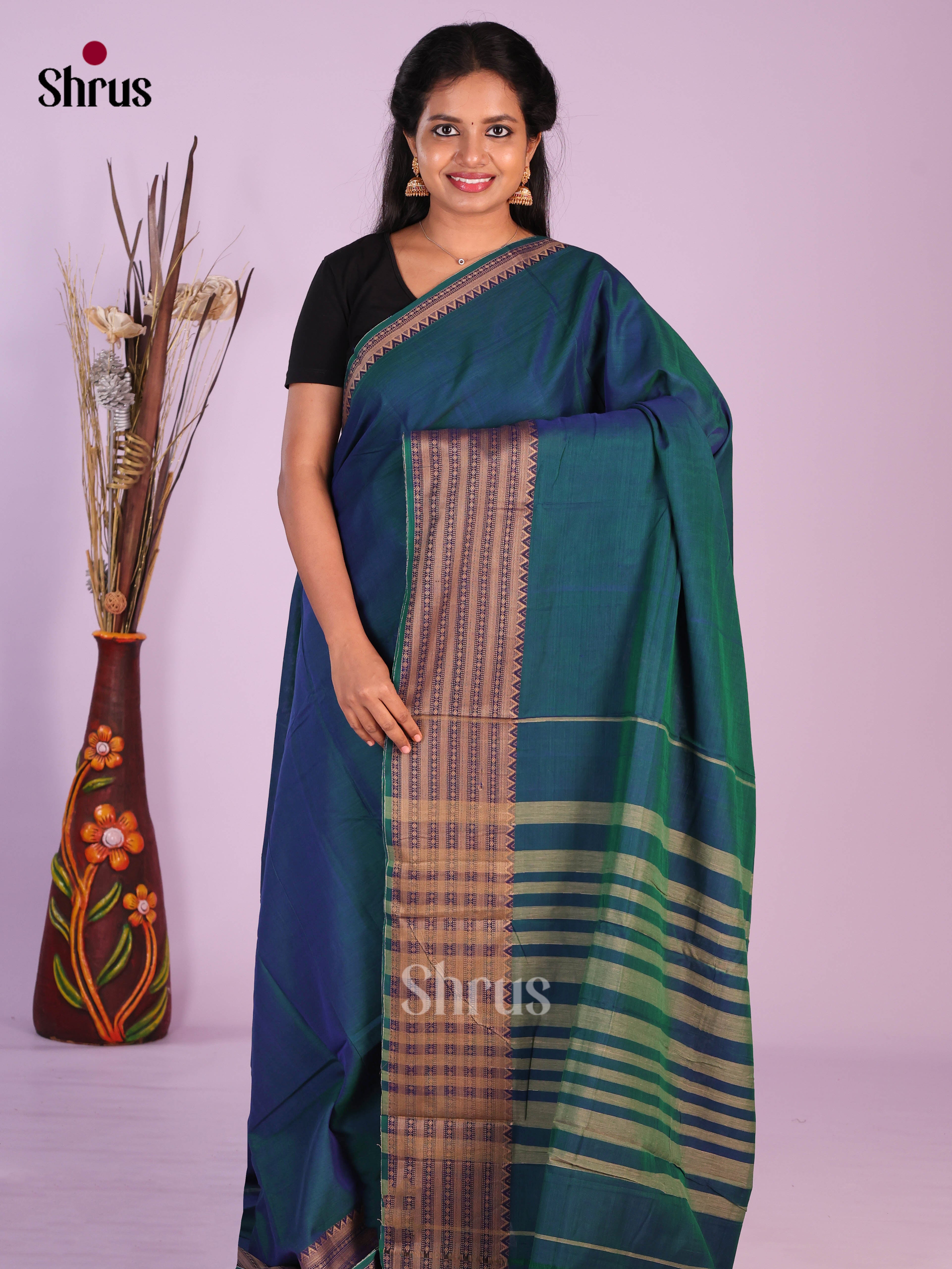 Peacock Blue- Narayanpet Cotton Saree