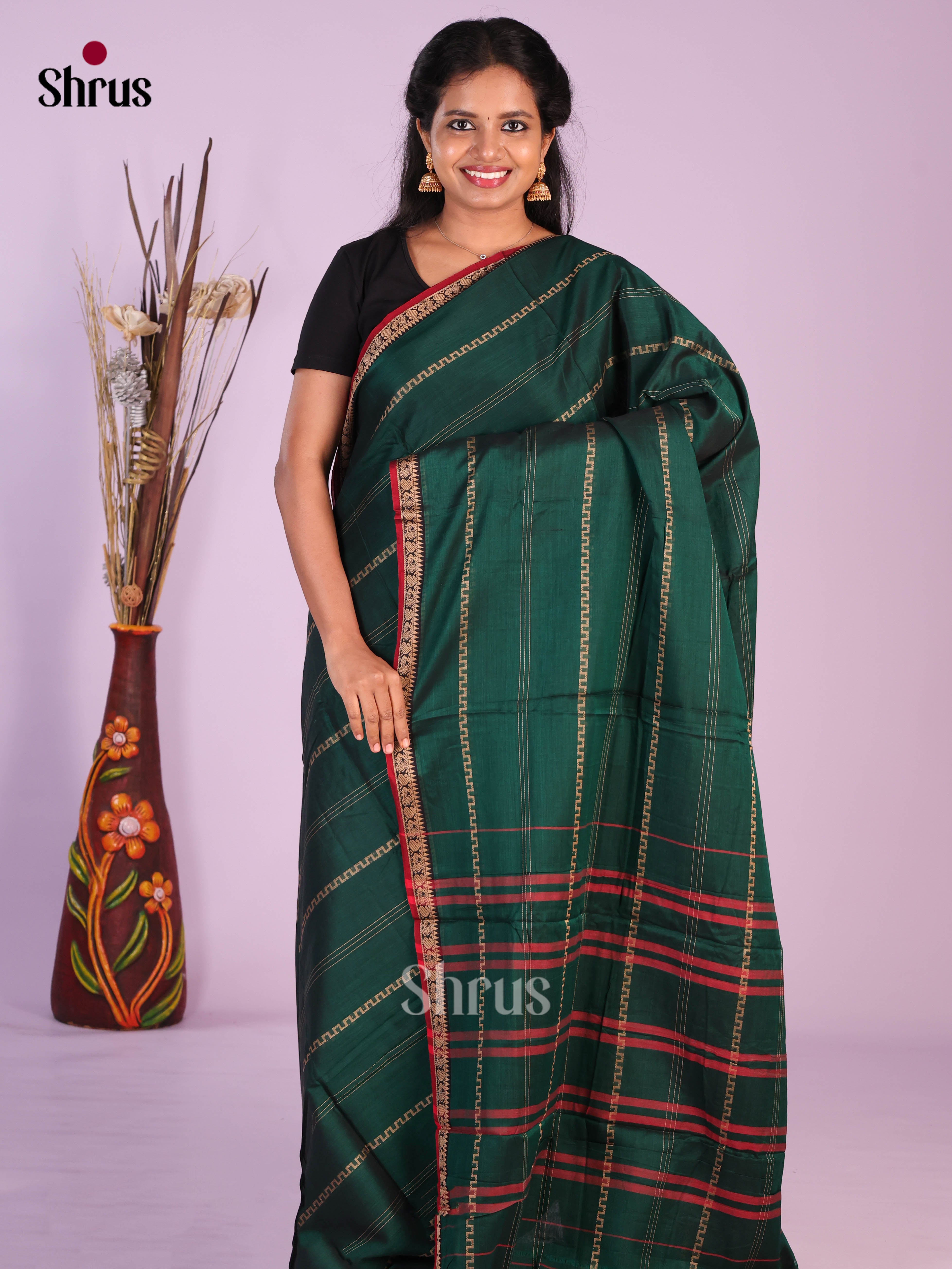Green & Red - Narayanpet Cotton Saree