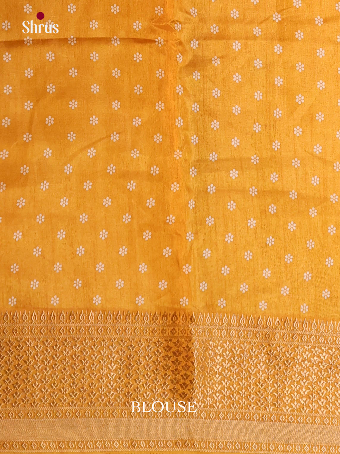 Mustard - Semi Crepe Saree