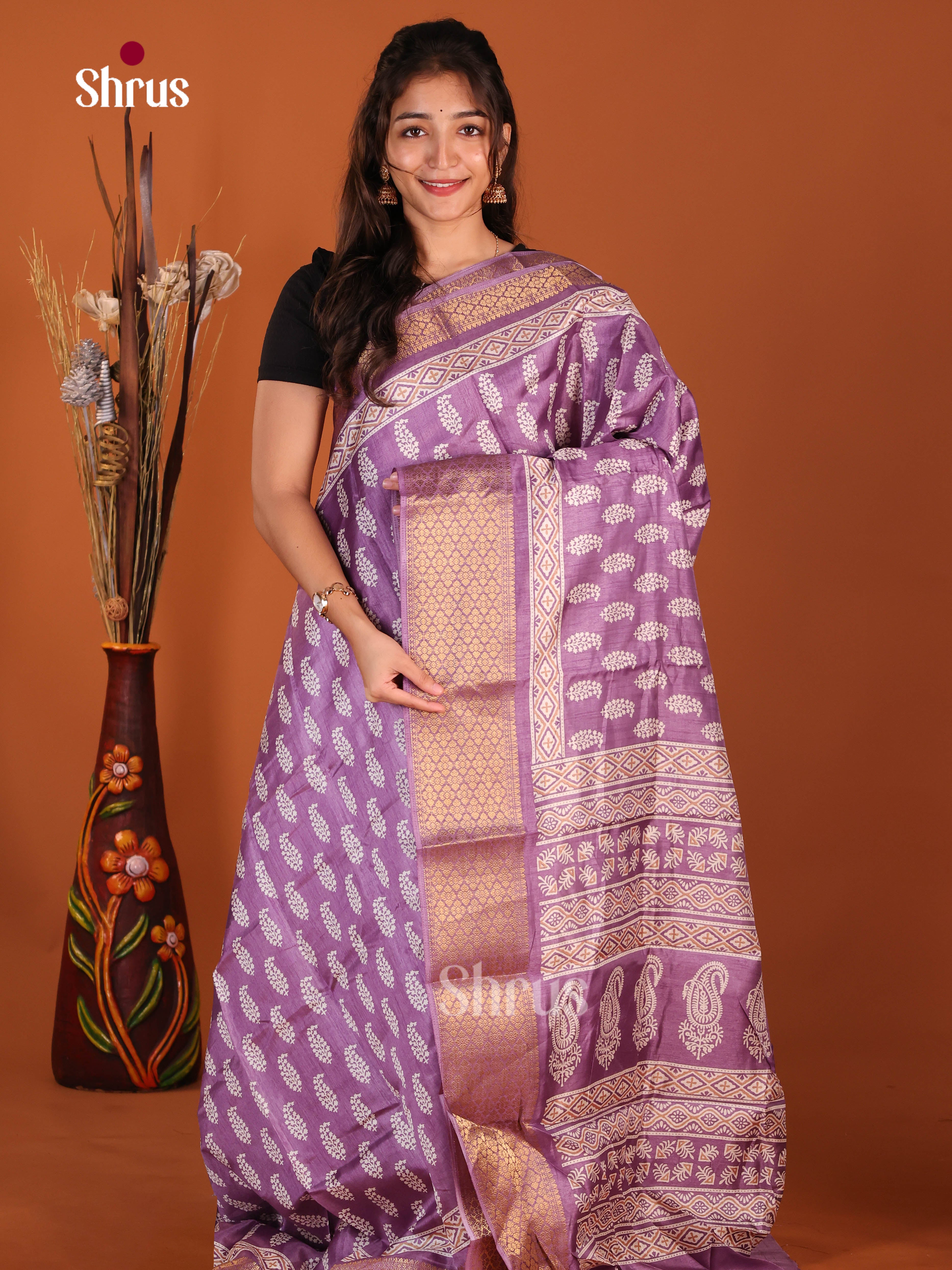 DJS08205 - Semi Crepe Saree - Shop on Shrus.com