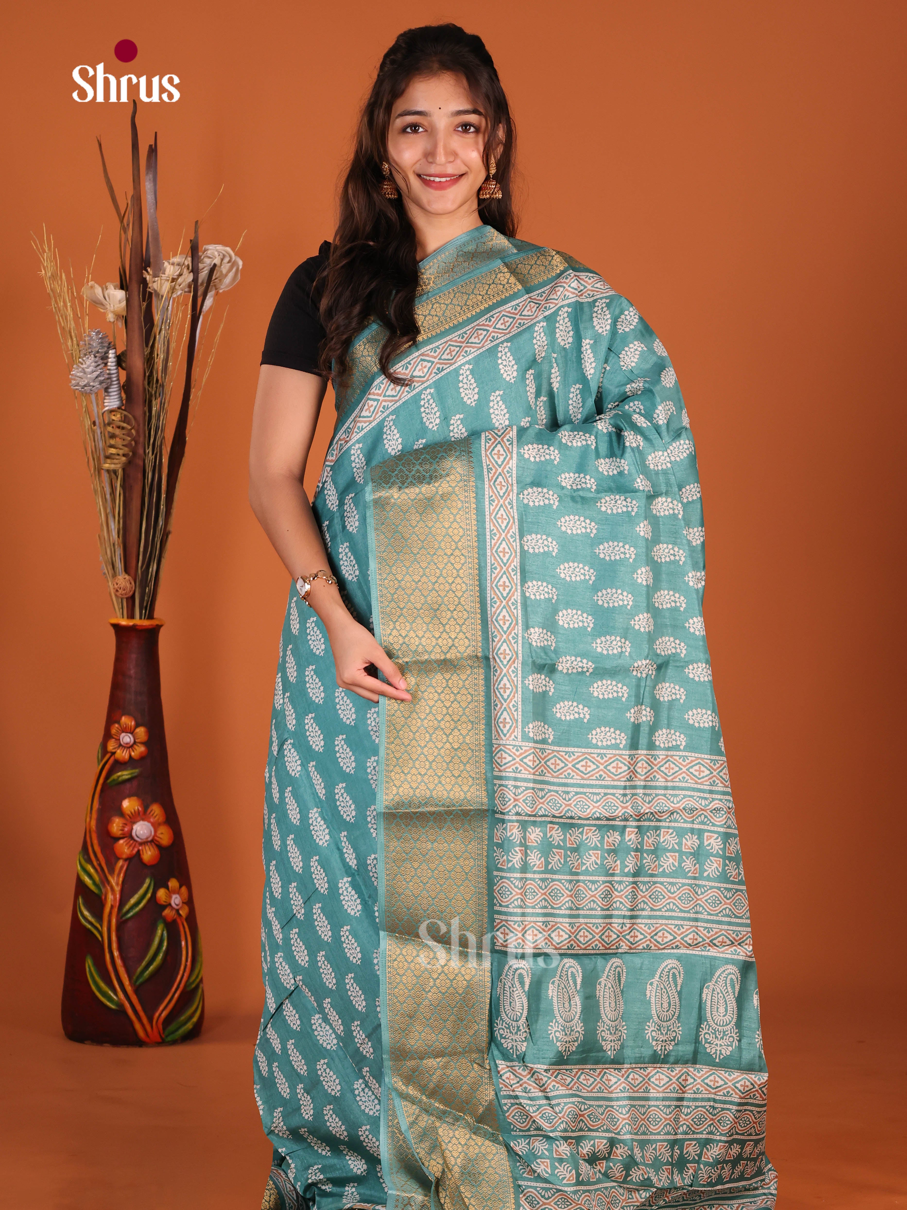 DJS08206 - Semi Crepe Saree - Shop on Shrus.com