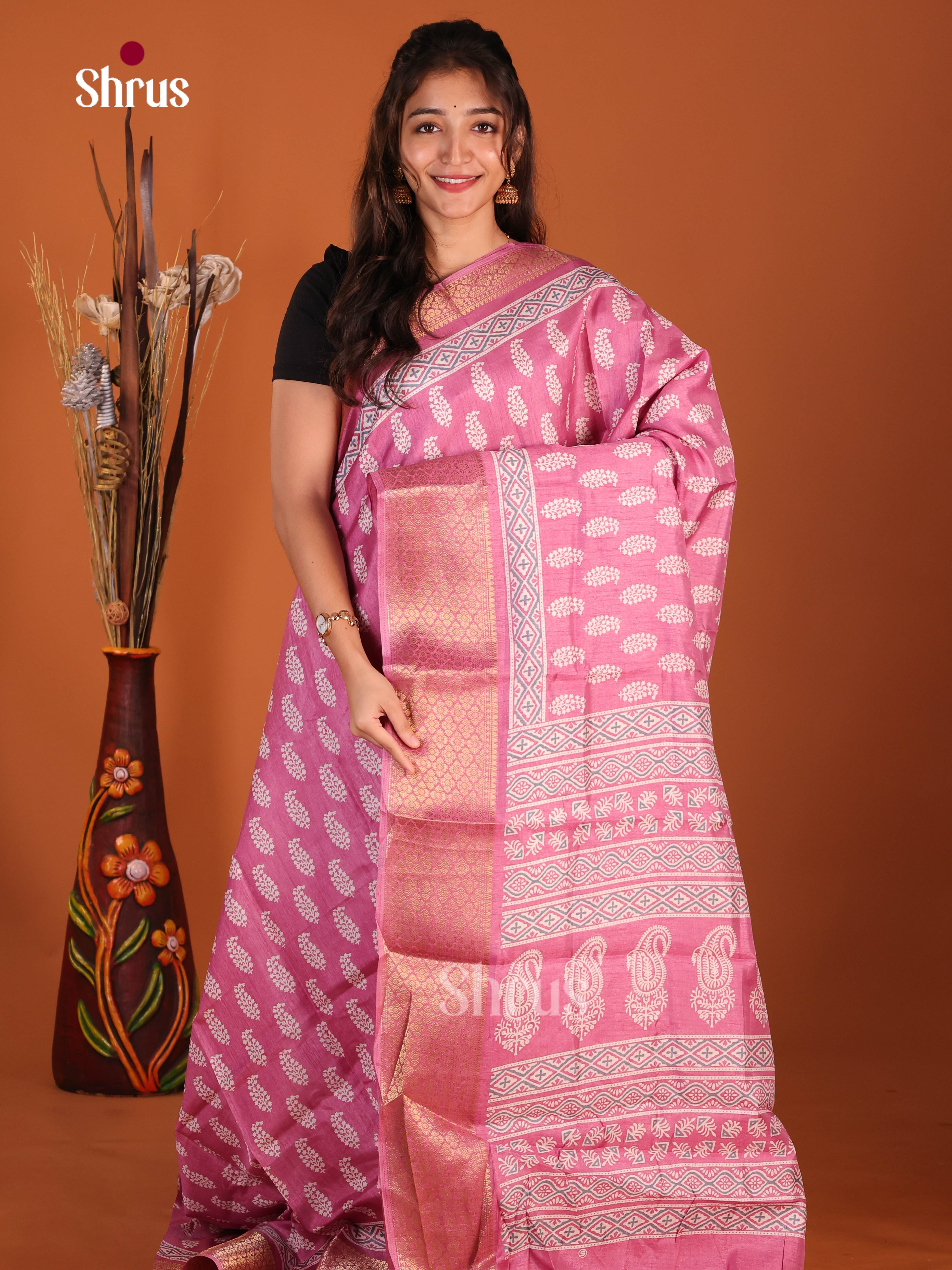 DJS08207 - Semi Crepe Saree - Shop on Shrus.com