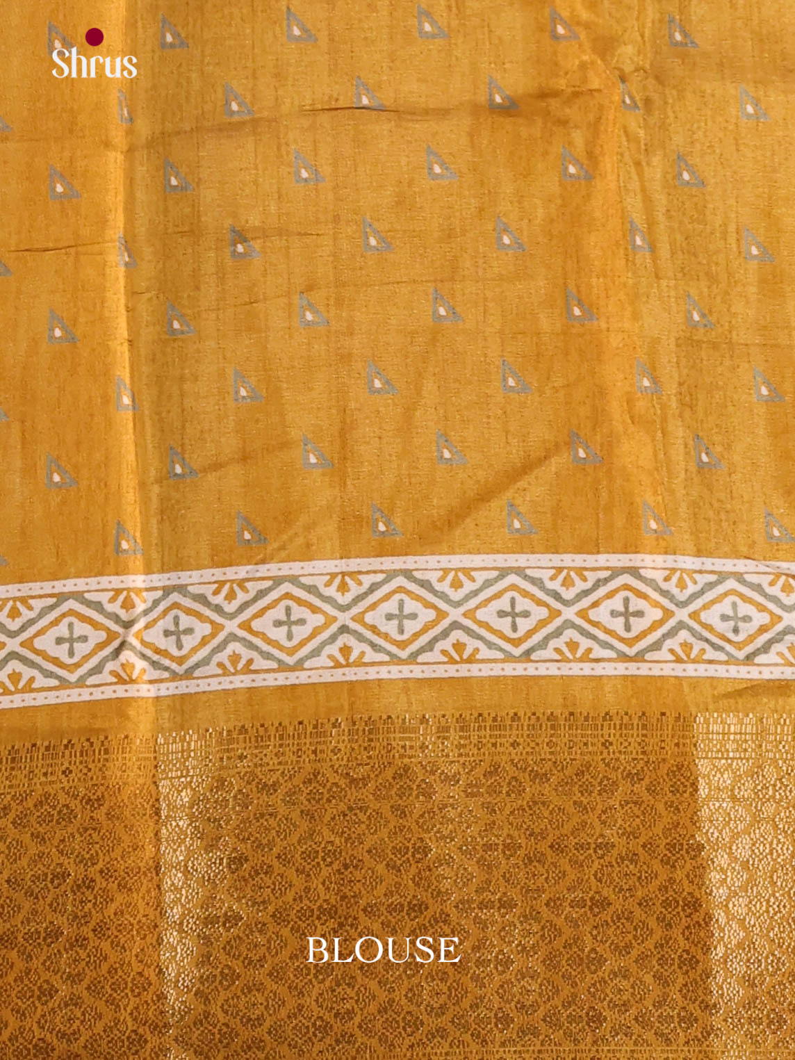 Mustard - Semi Crepe Saree