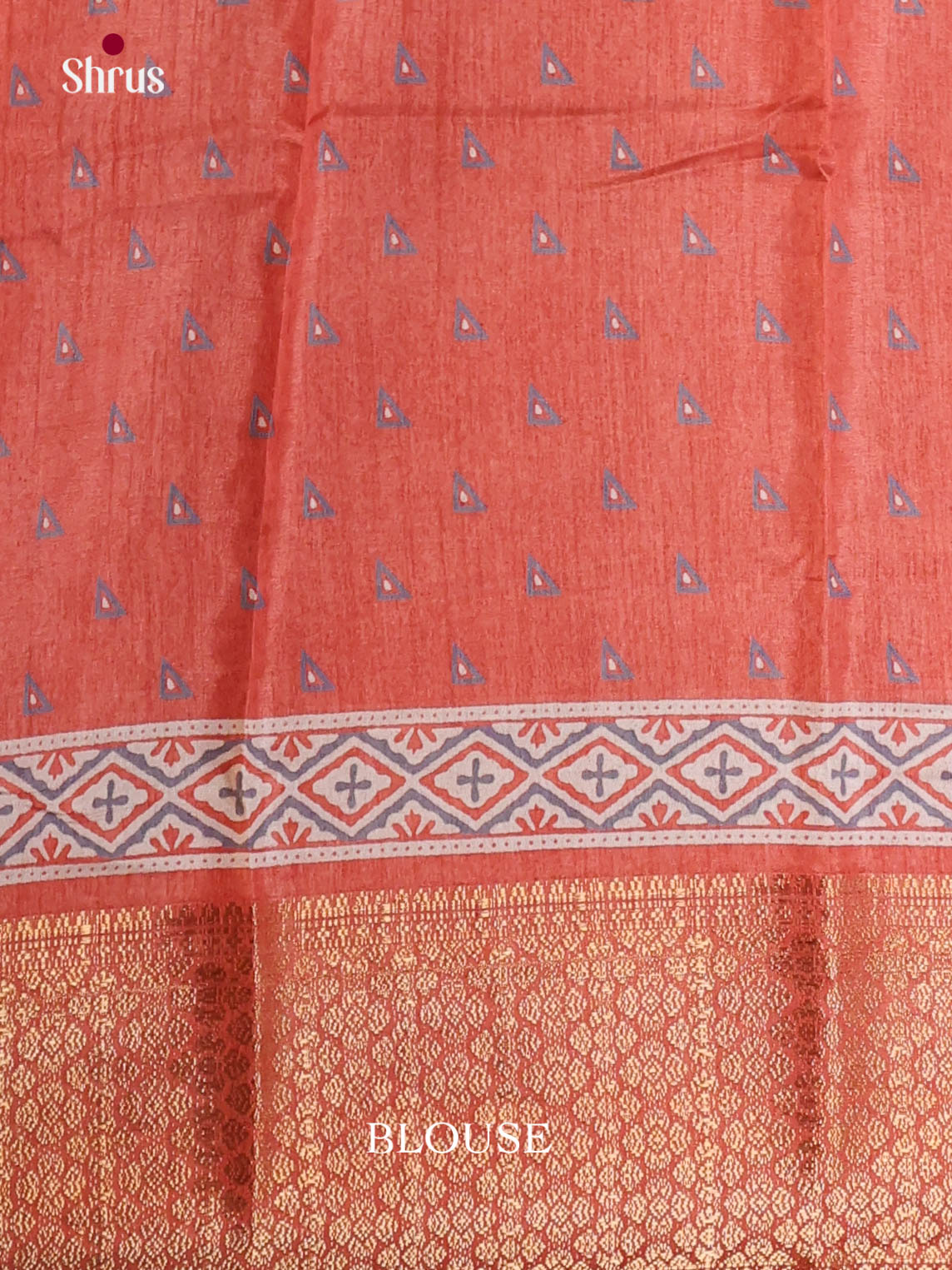 Orange - Semi Crepe Saree