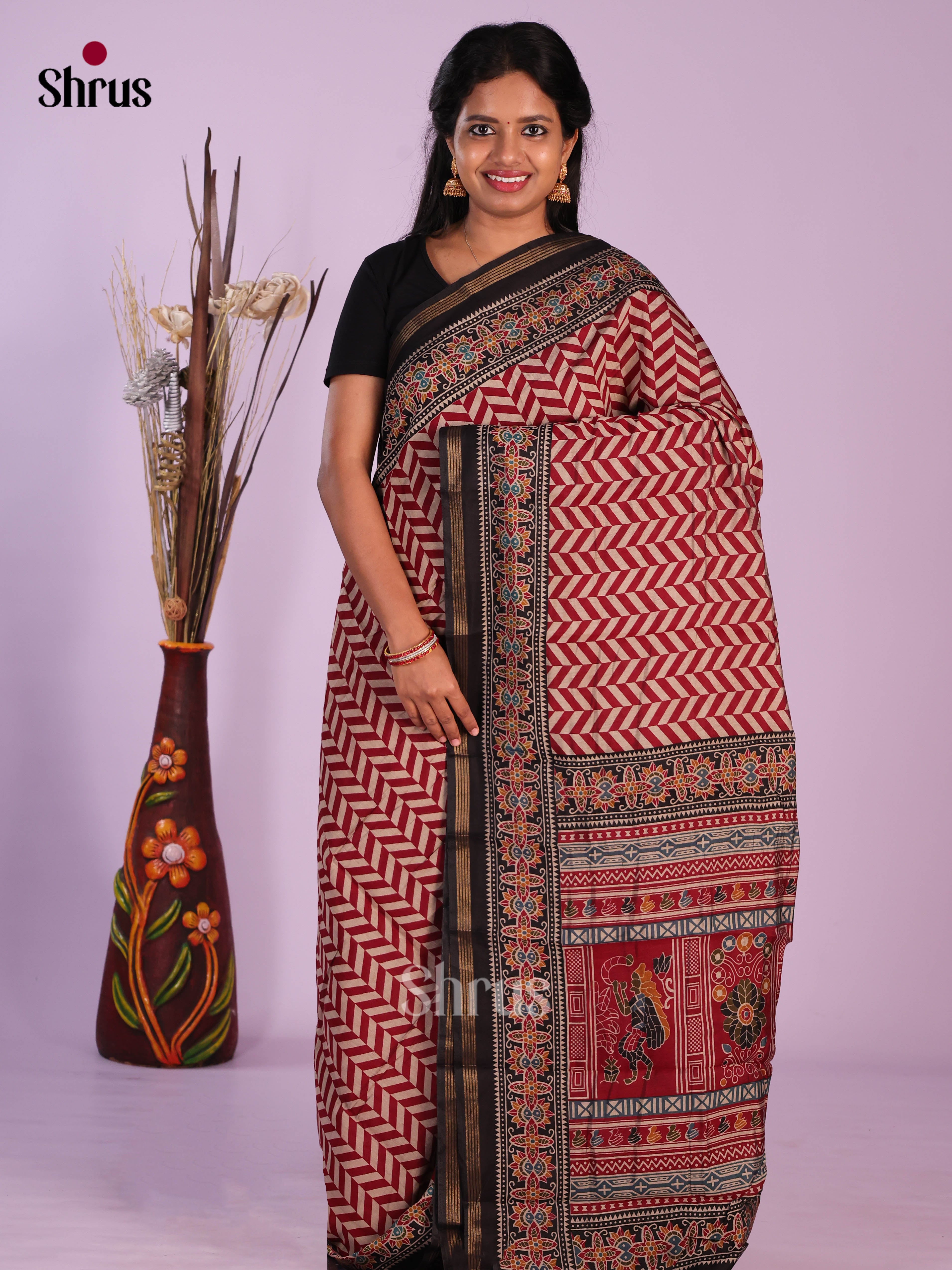 Red & Black - Art Modal Saree