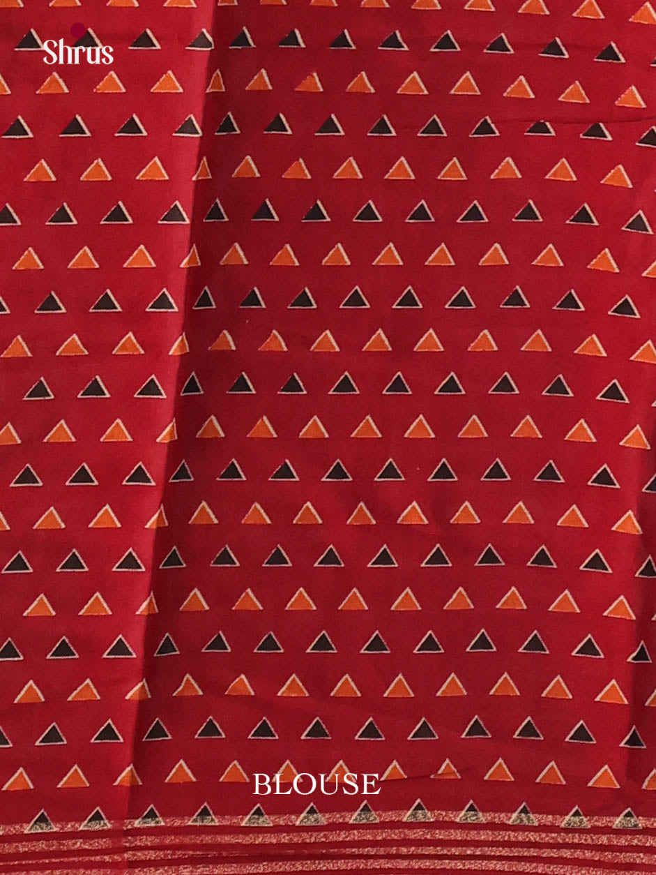 Grey & Red- Art Modal Saree - Shop on Shrus.com