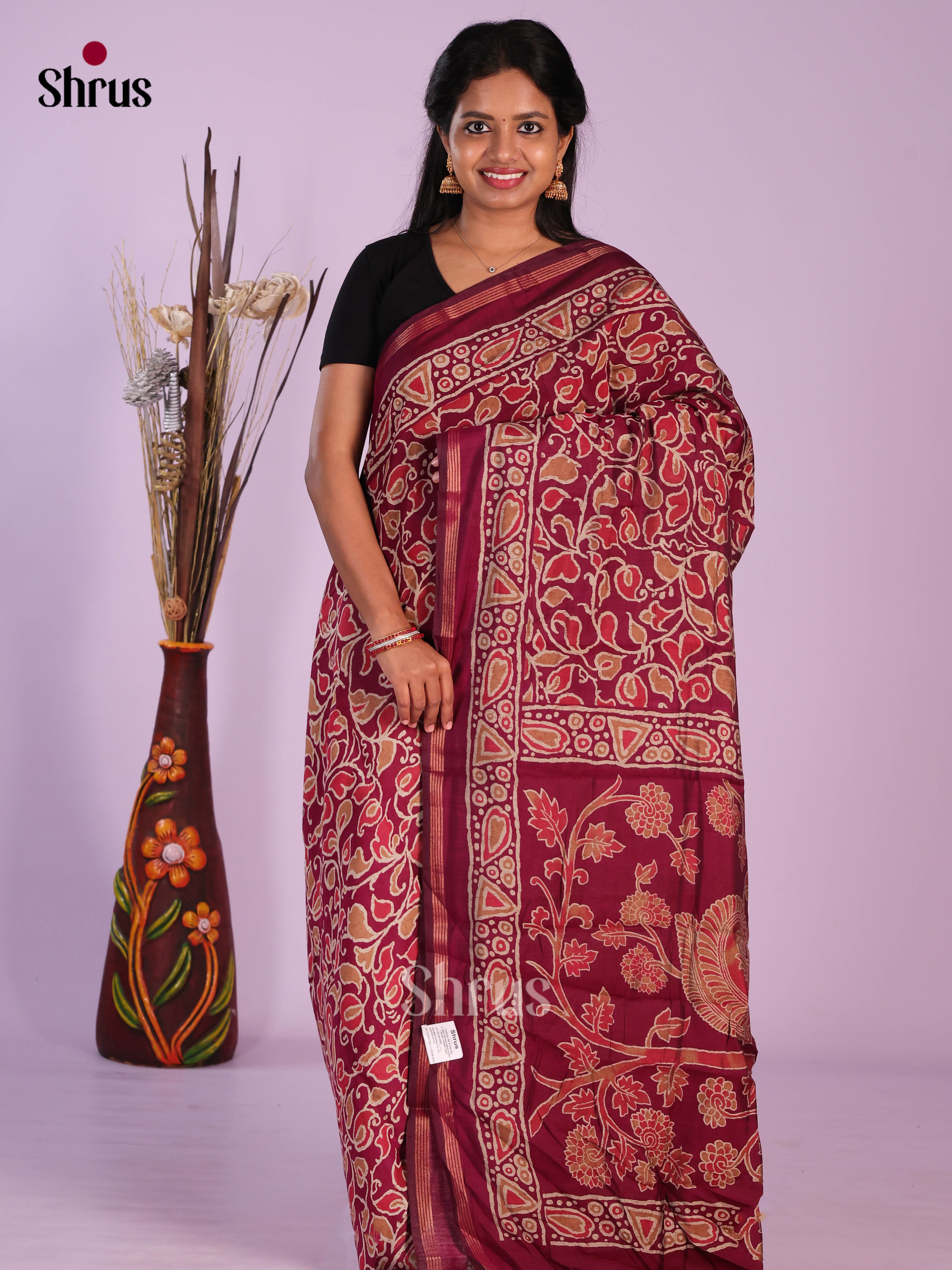 Maroon  - Art Modal Saree