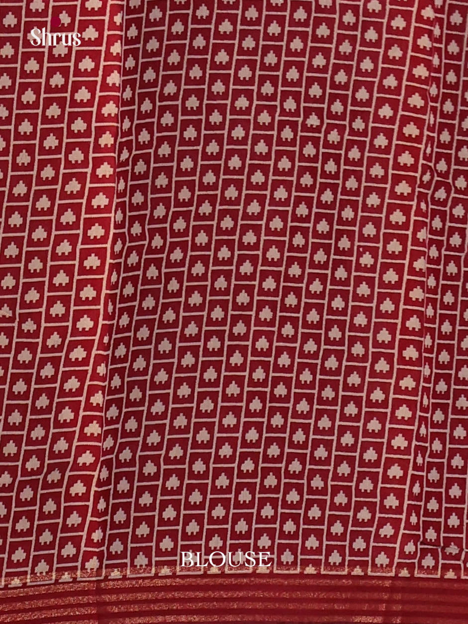 Mustard & Maroon - Art Modal Saree