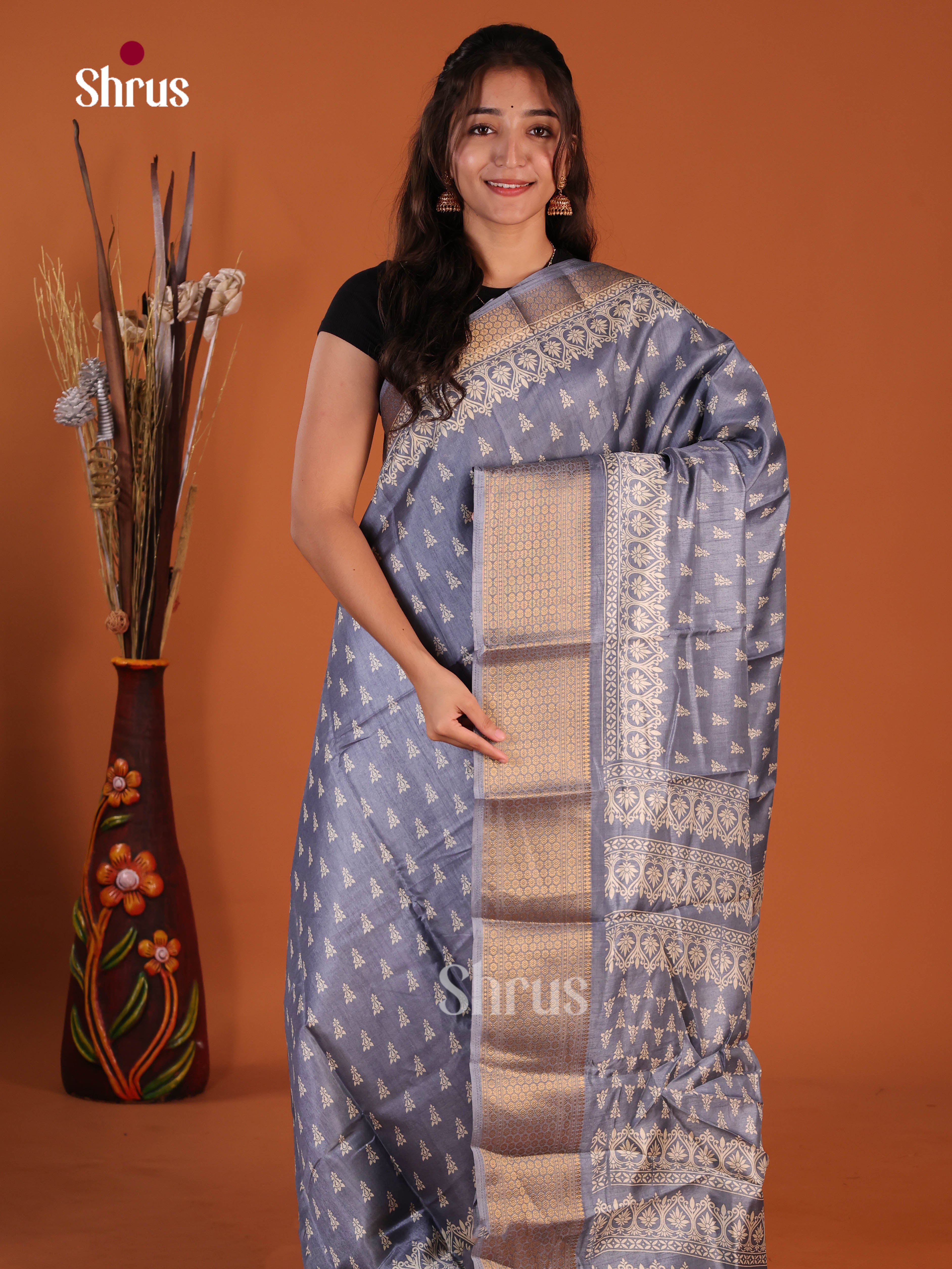 DJS08276 - Semi Crepe Saree - Shop on Shrus.com