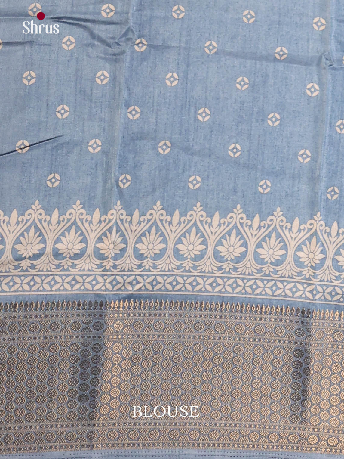 Blue - Semi Crepe Saree