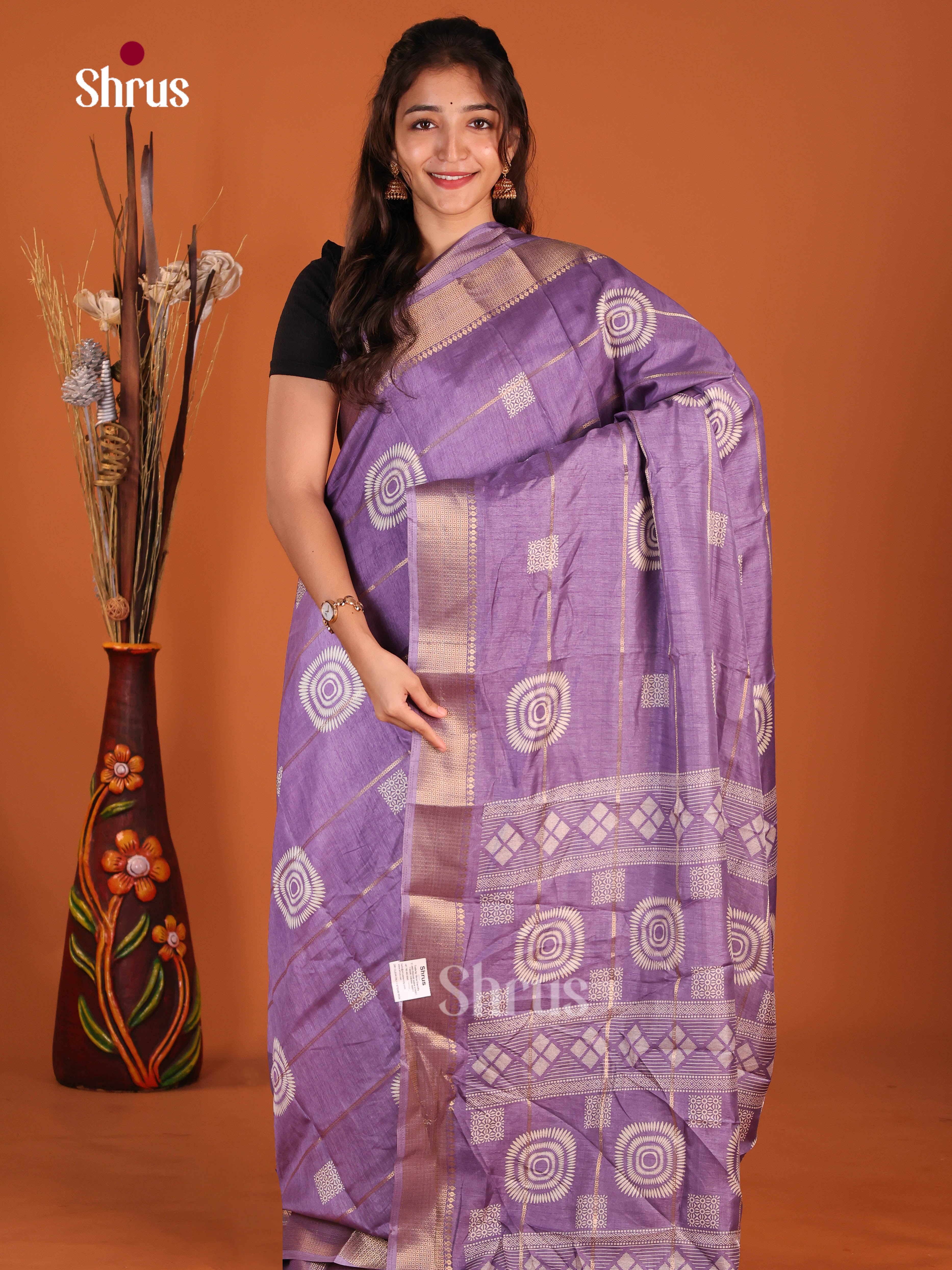 DJS08284 - Semi Crepe Saree - Shop on Shrus.com
