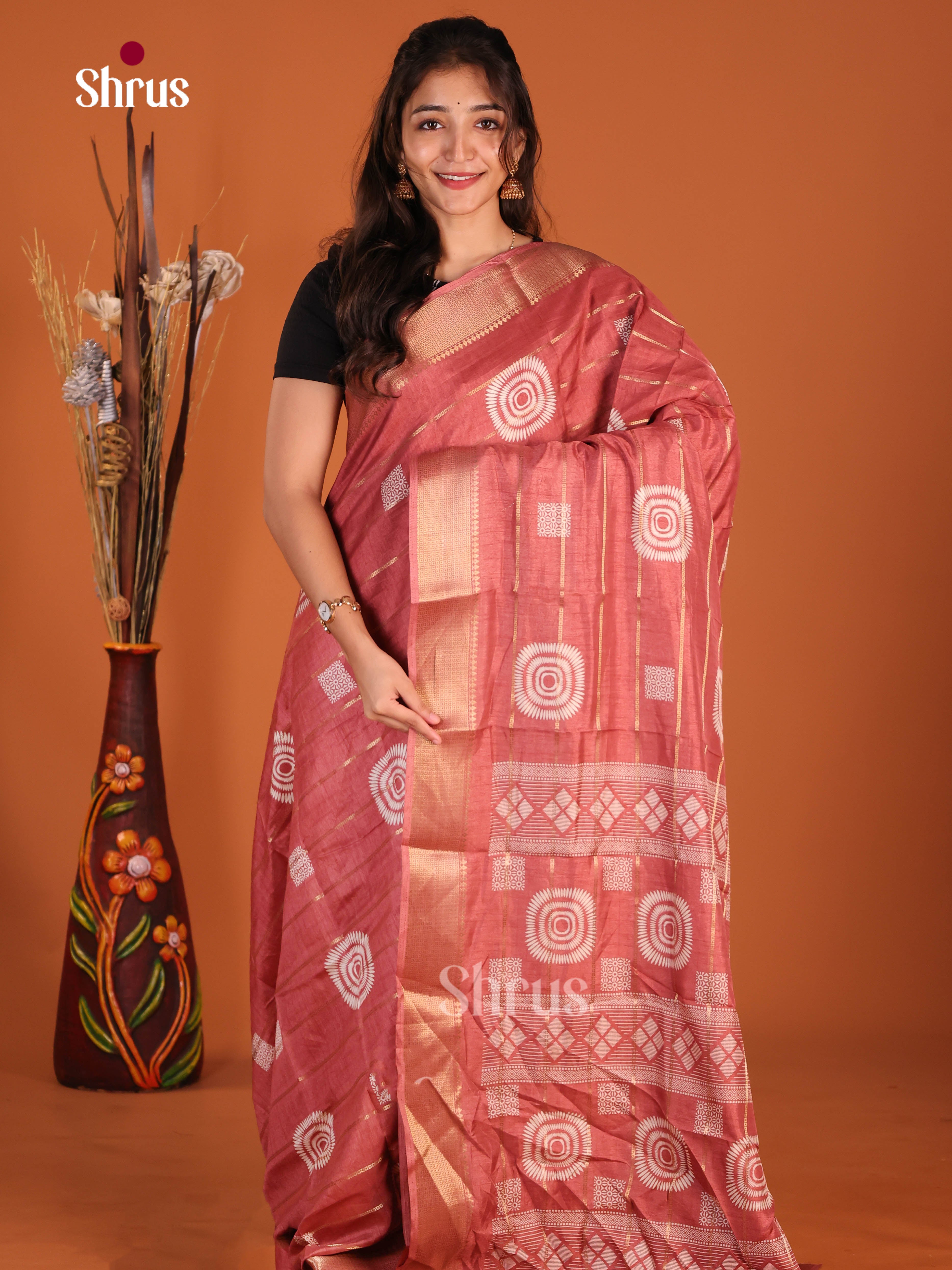 DJS08286 - Semi Crepe Saree - Shop on Shrus.com