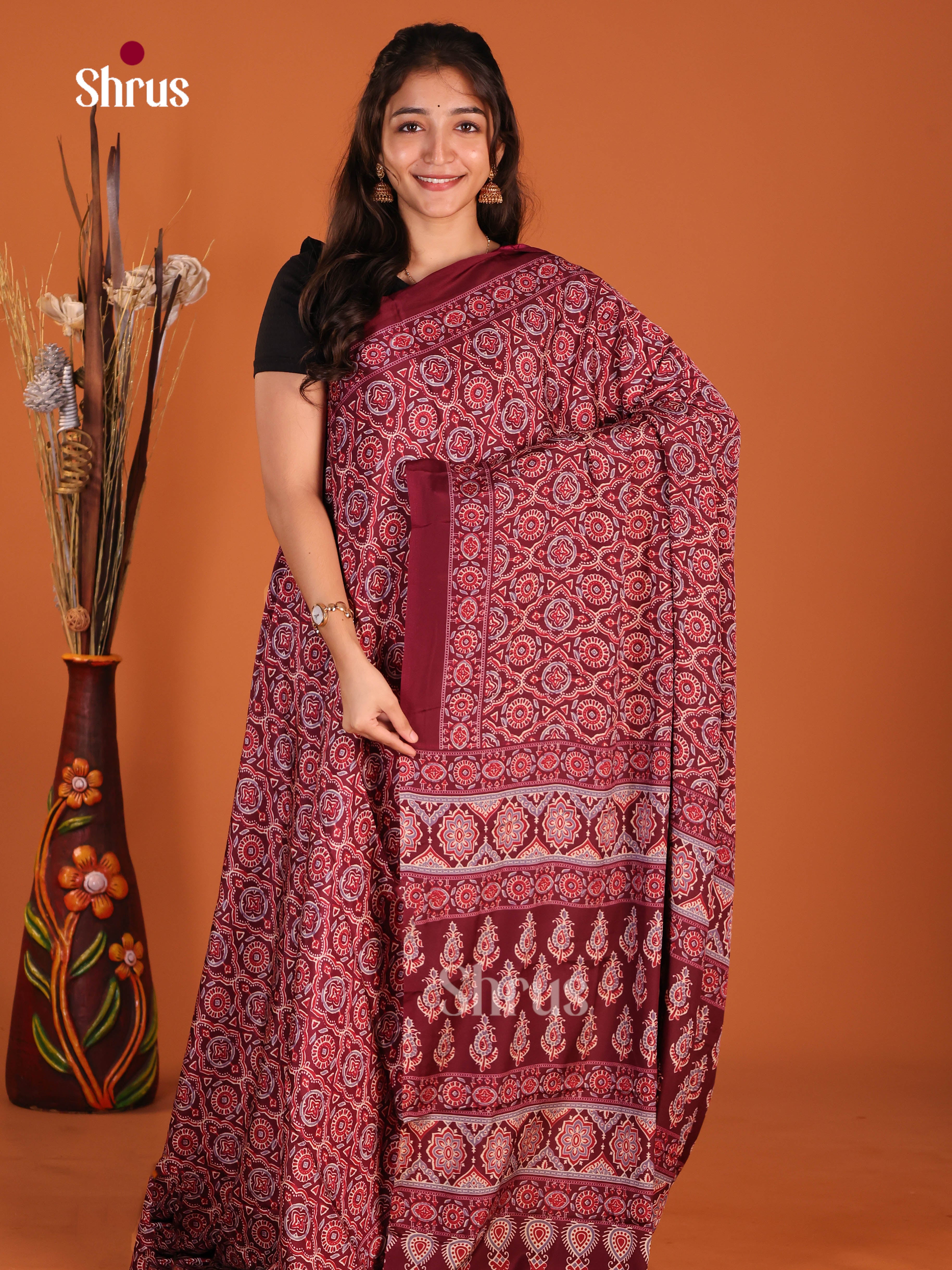 Maroon- Art Modal Saree