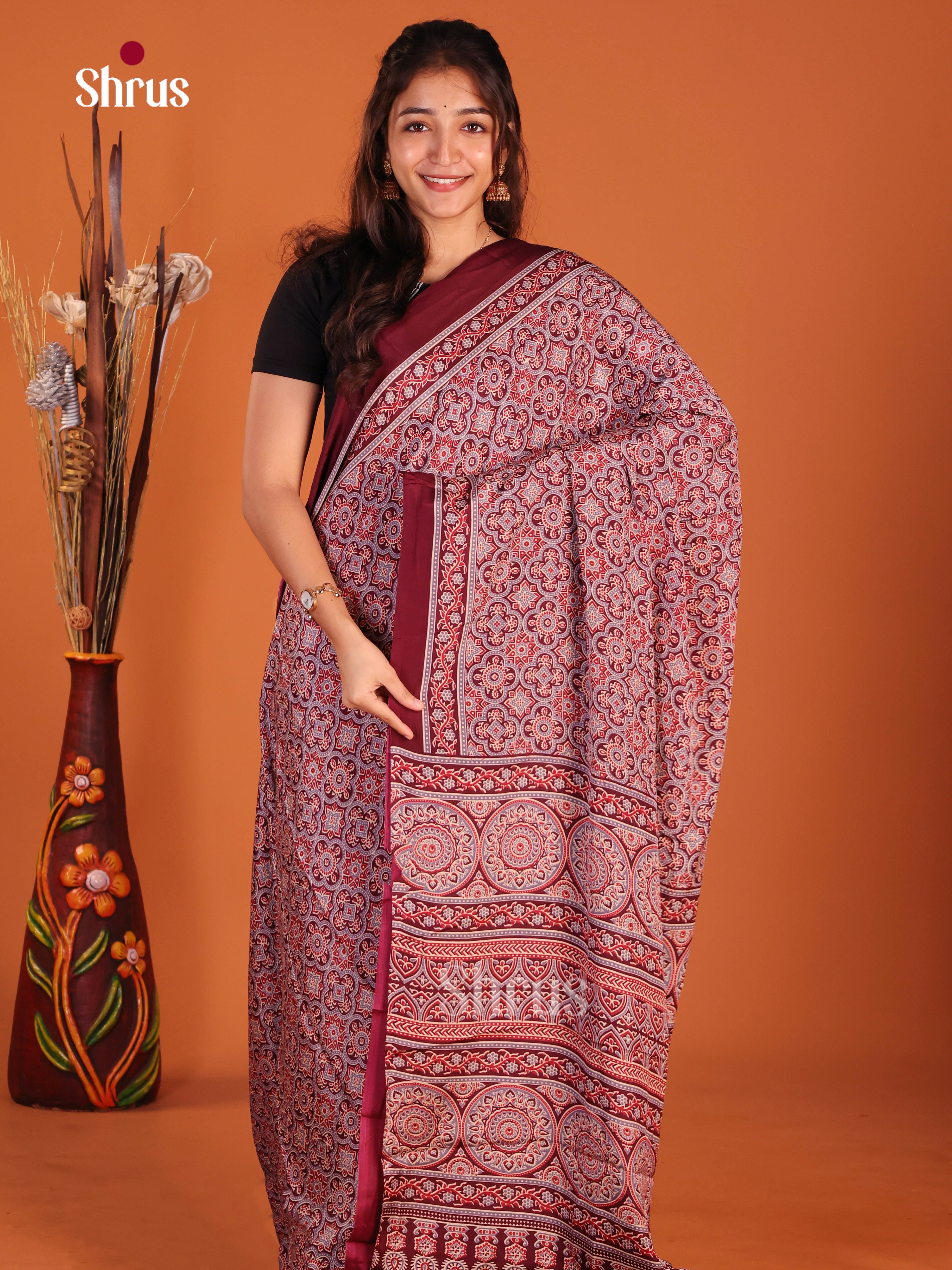 Maroon- Art Modal Saree