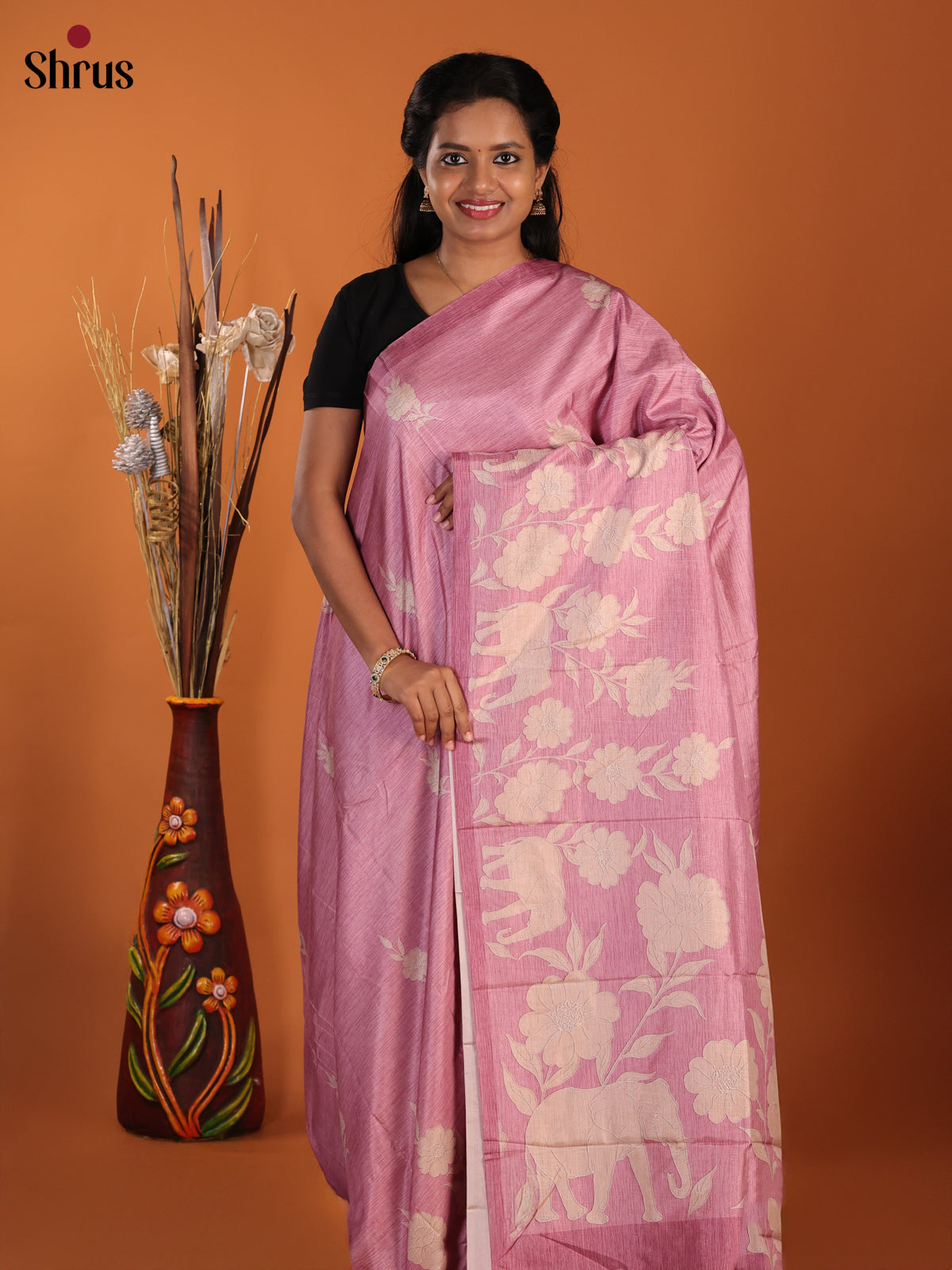 Purple - Semi Modal  Saree
