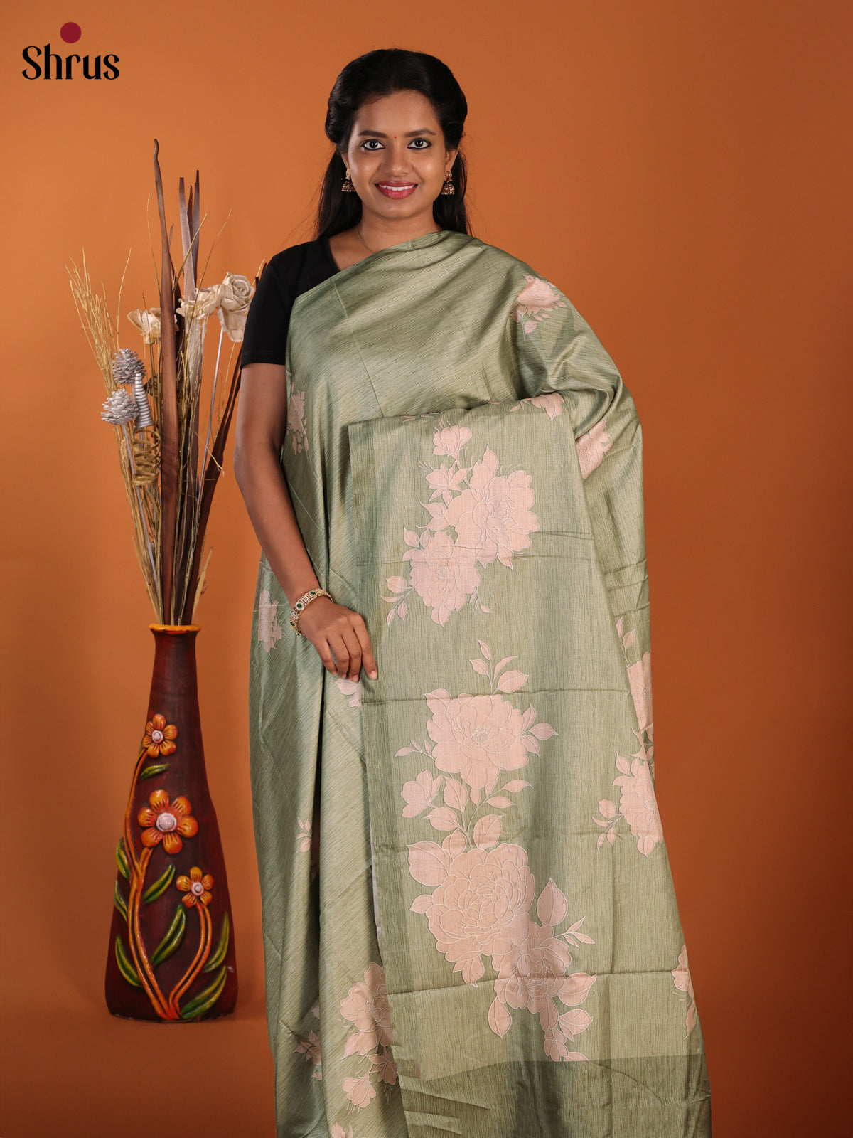 Pastel Green - Semi Modal  Saree