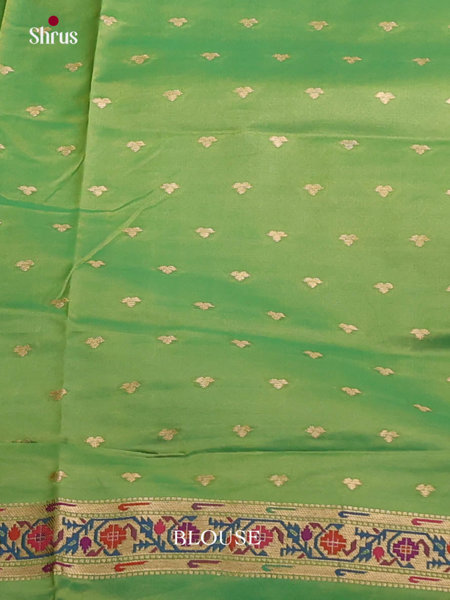 Green & Light Green- Semi Softsilk Saree