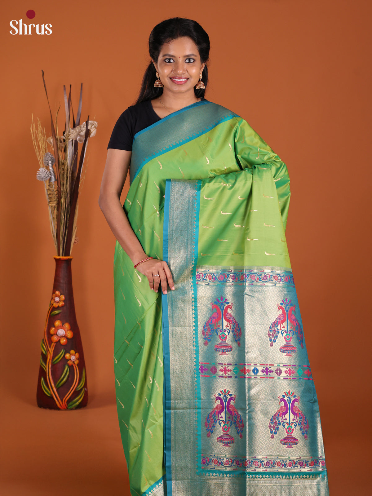Pista Green  - Semi Softsilk Saree