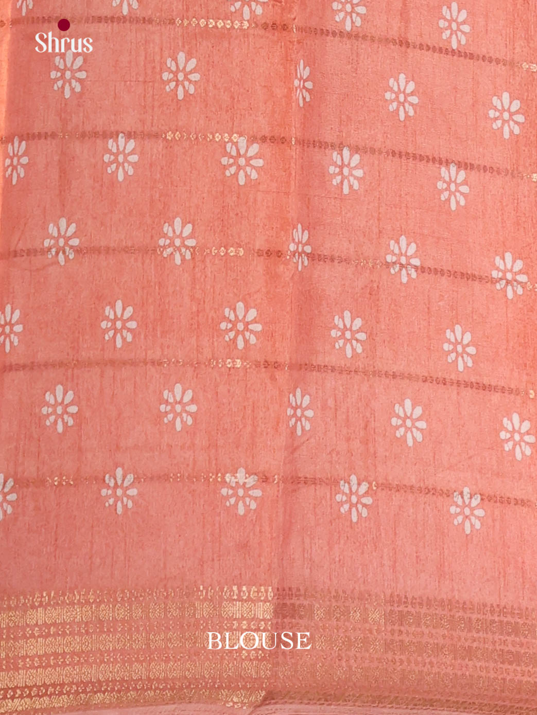 Orangish Pink - Semi Crepe Saree