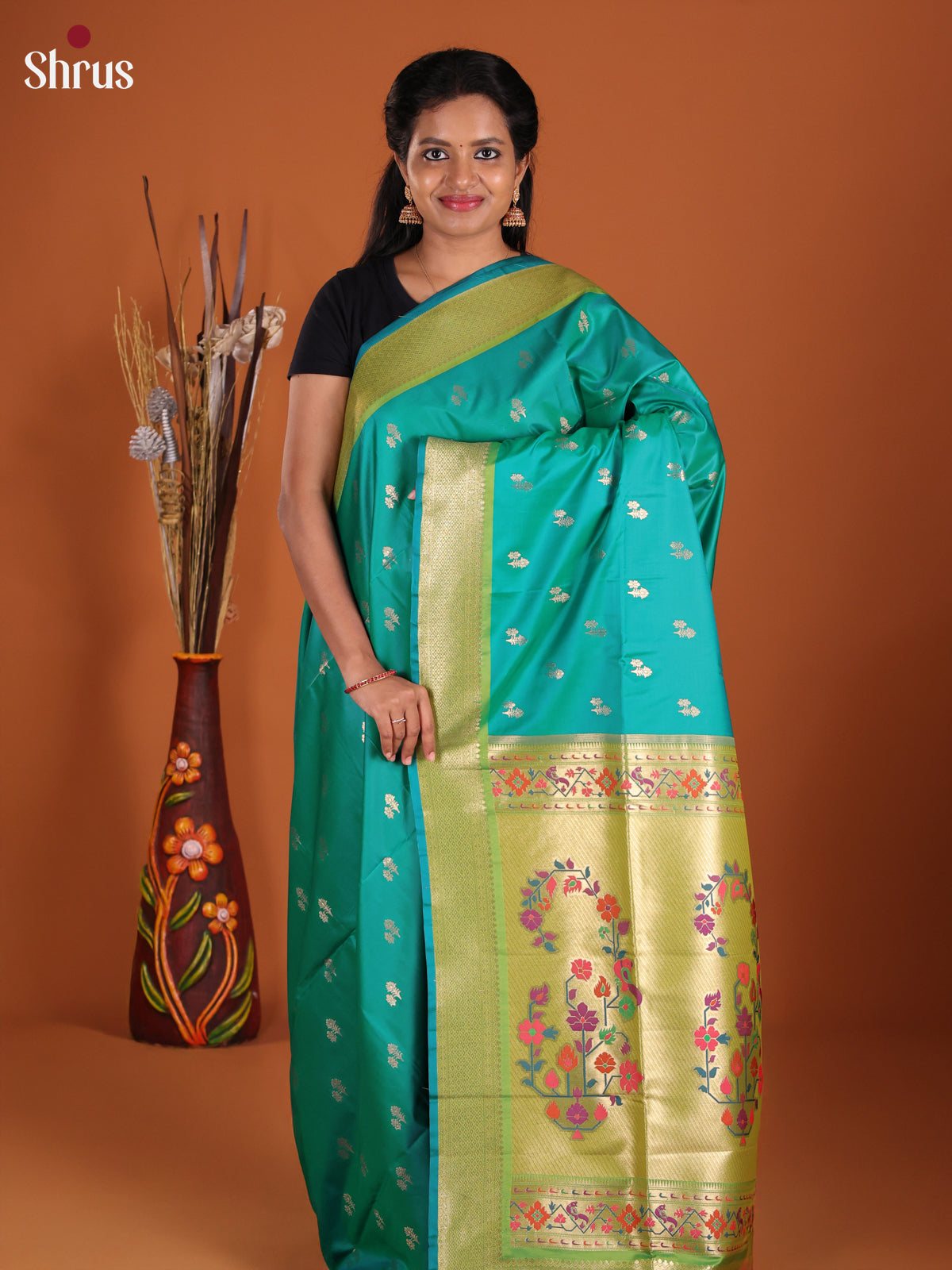 Green & Light Green - Semi Softsilk Saree