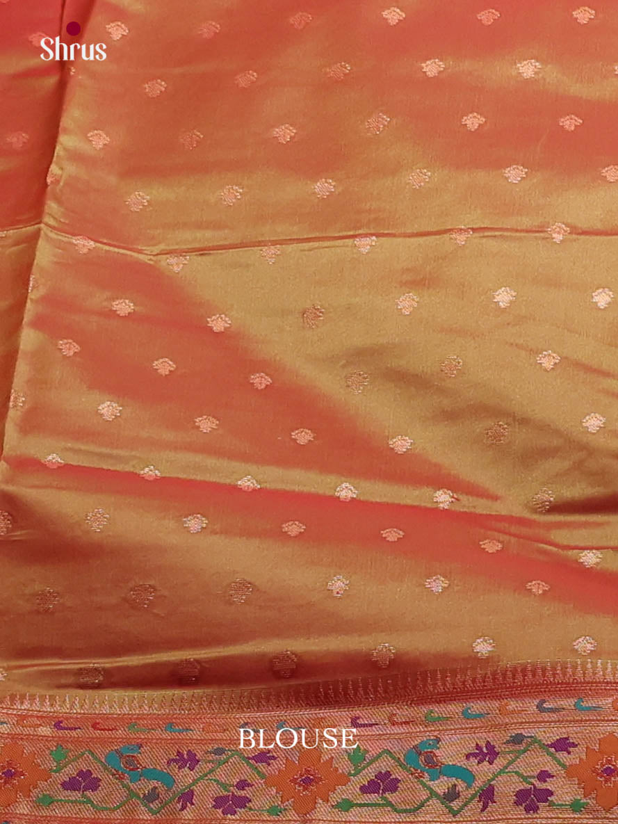 Pink & Double Shaded Green - Semi Softsilk Saree