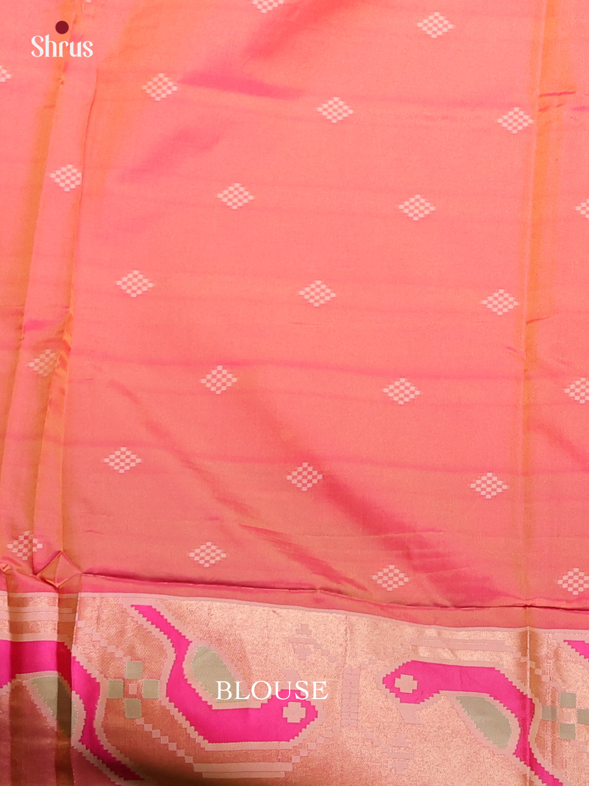 Light Green & Orangish Pink - Semi Softsilk Saree
