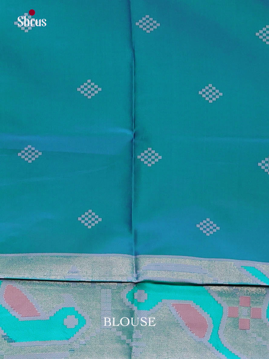 Purple & Blue - Semi Softsilk Saree