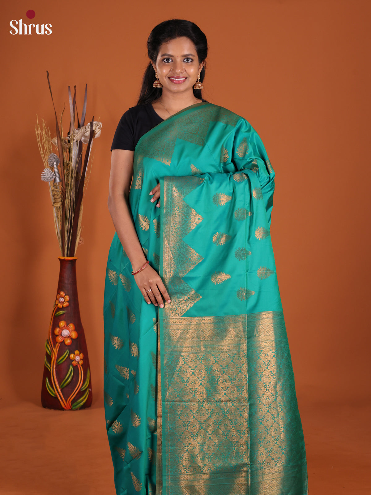 Green- Semi Softsilk Saree
