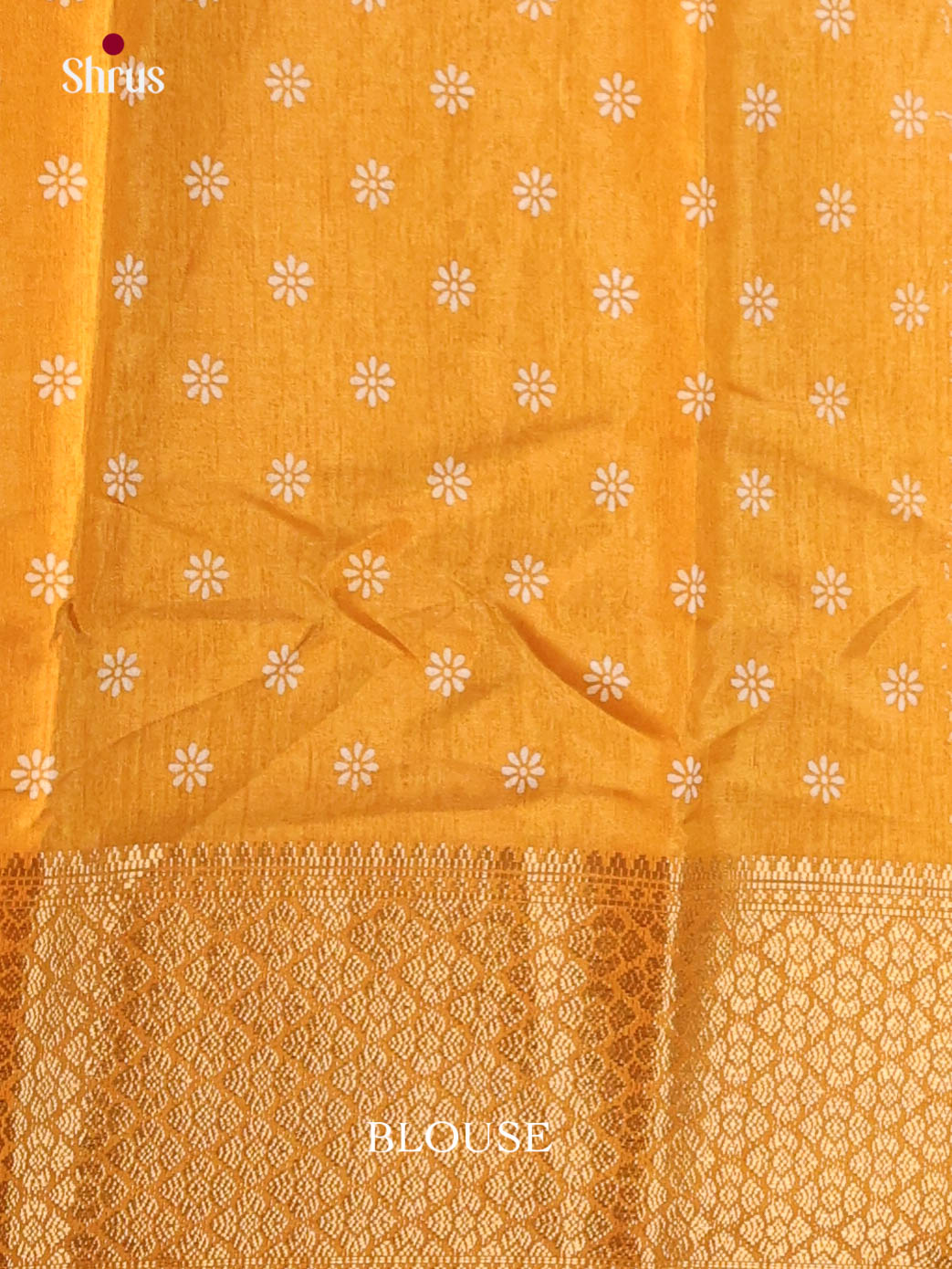 Yellow - Semi Crepe Saree - Shop on Shrus.com