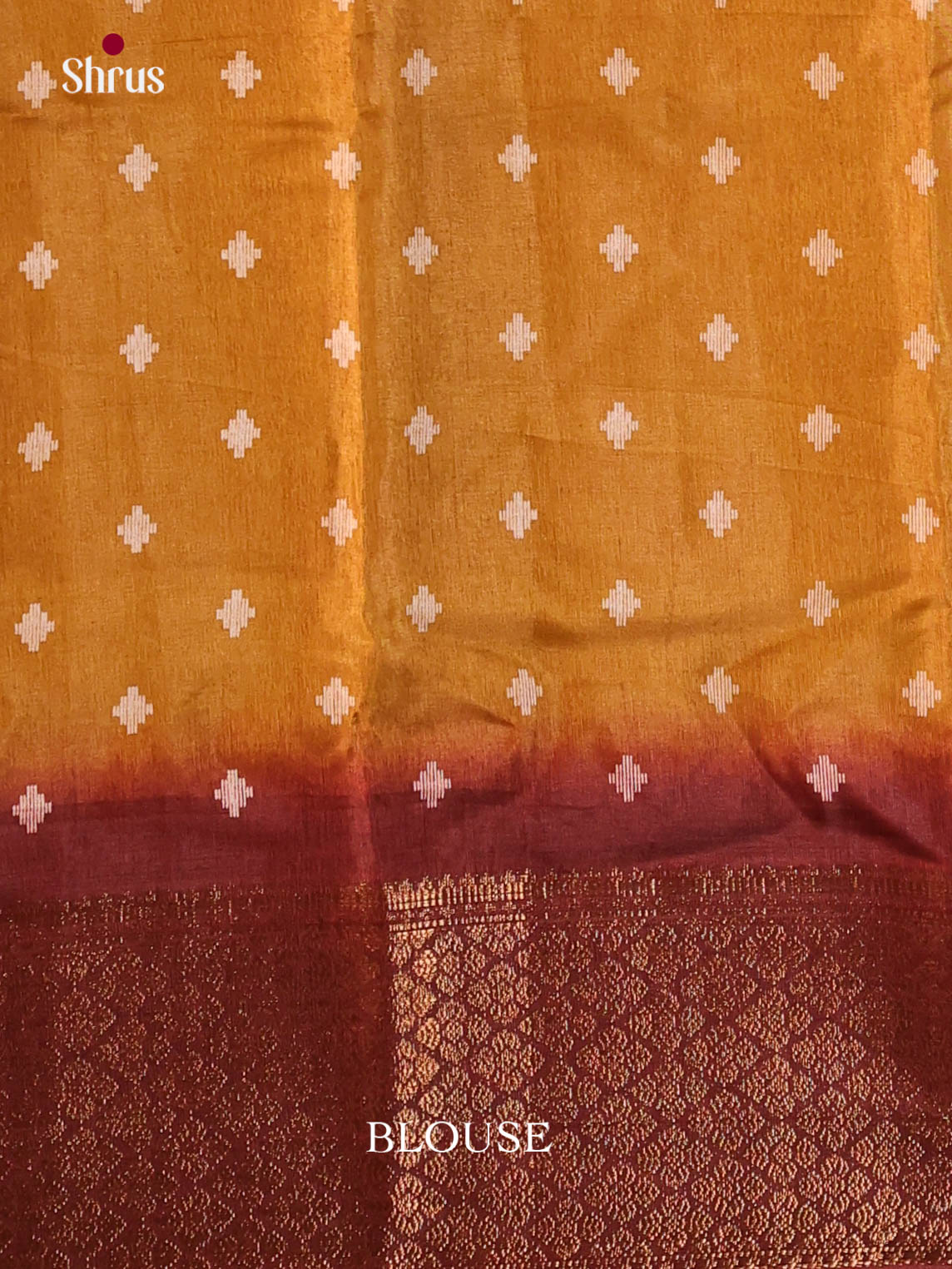 Mustard & Maroon - Semi Crepe Saree - Shop on Shrus.com