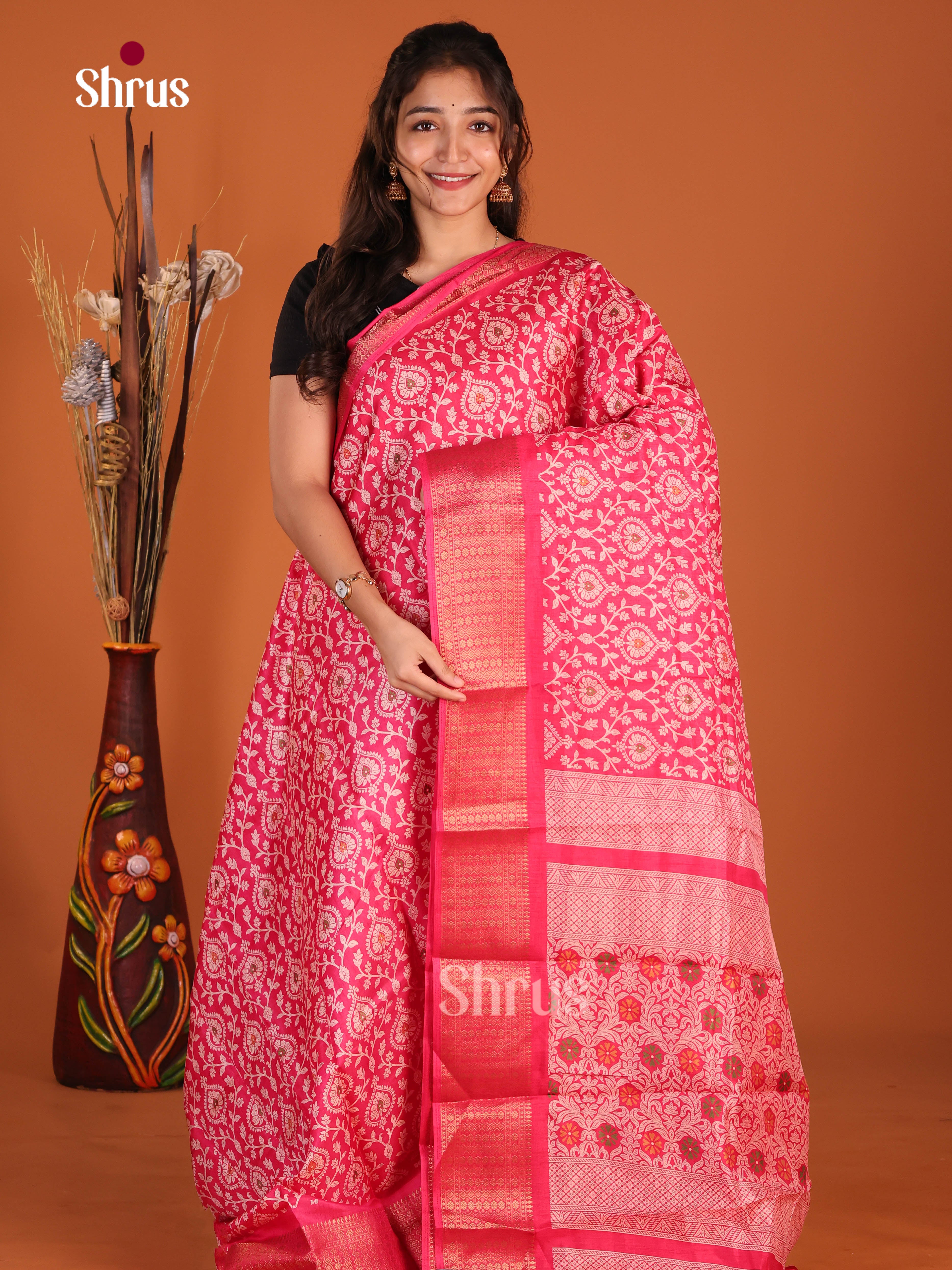 DJS09214 - Semi Crepe Saree - Shop on Shrus.com