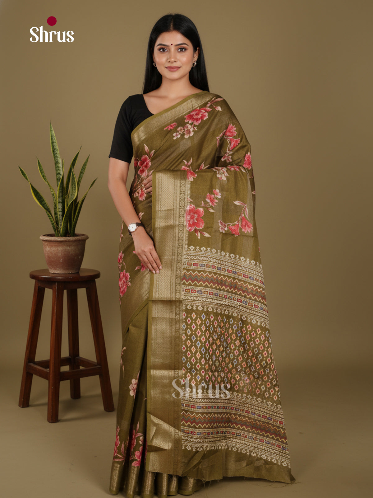 DJS10002 - Semi Crepe Saree - Shop on Shrus.com