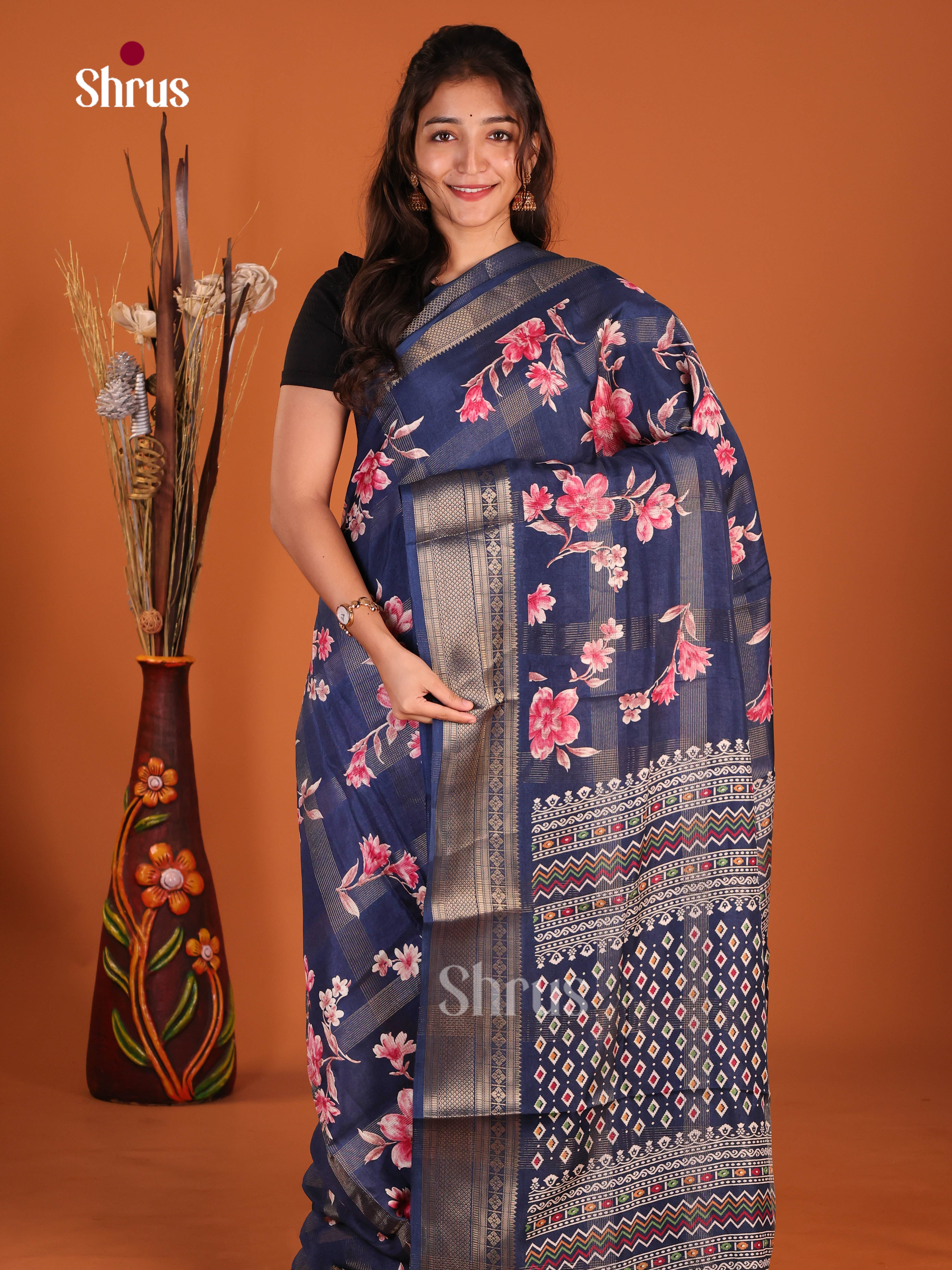 DJS10003 - Semi Crepe Saree - Shop on Shrus.com