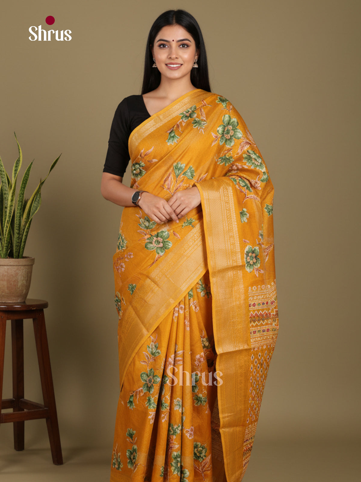 DJS10005 - Semi Crepe Saree - Shop on Shrus.com