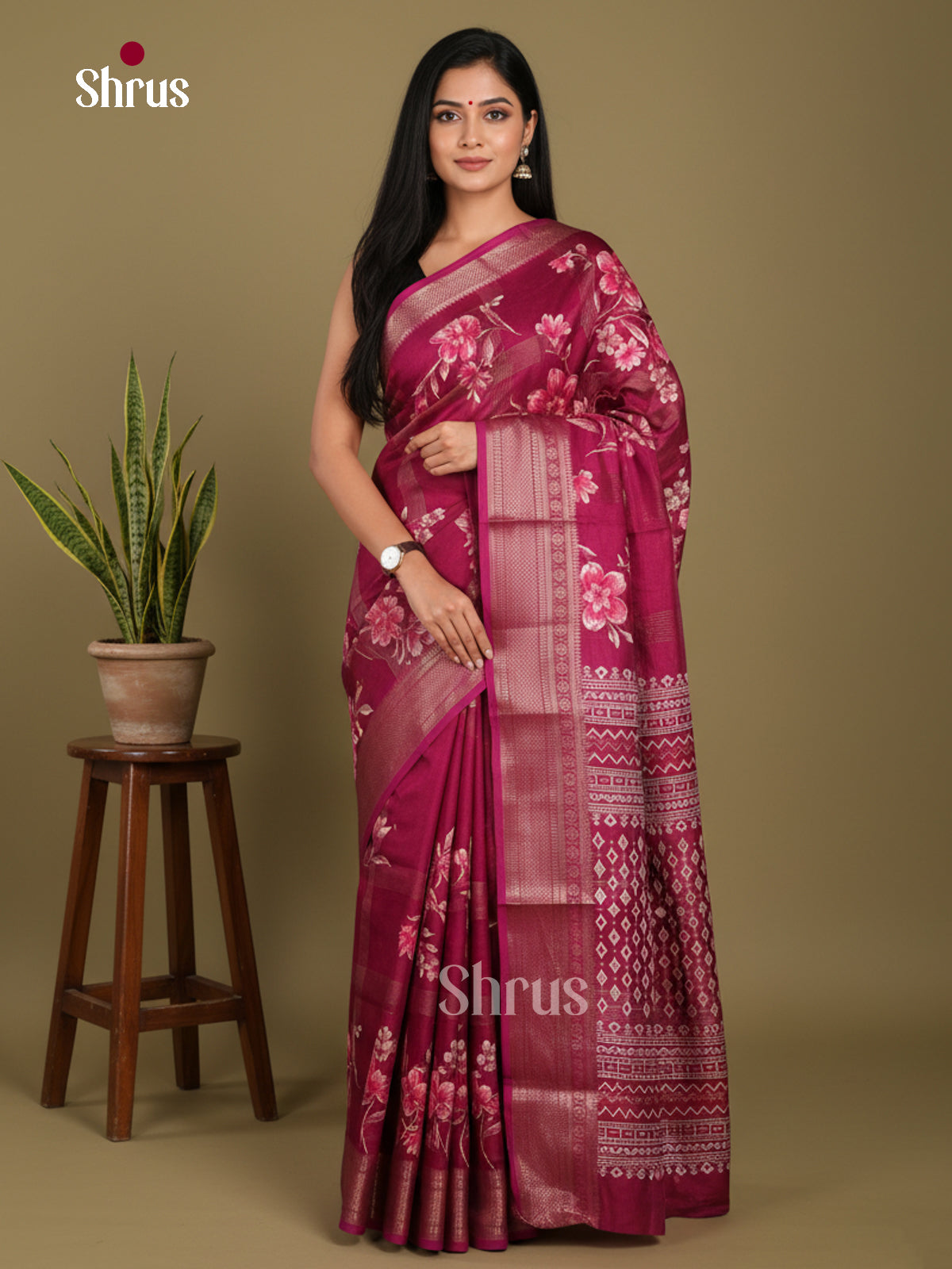 DJS10006 - Semi Crepe Saree - Shop on Shrus.com