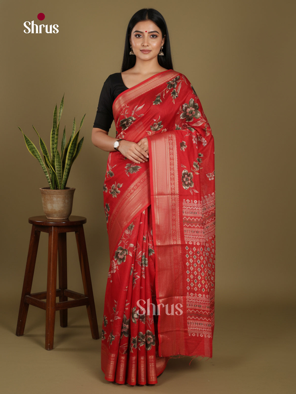DJS10007 - Semi Crepe Saree - Shop on Shrus.com