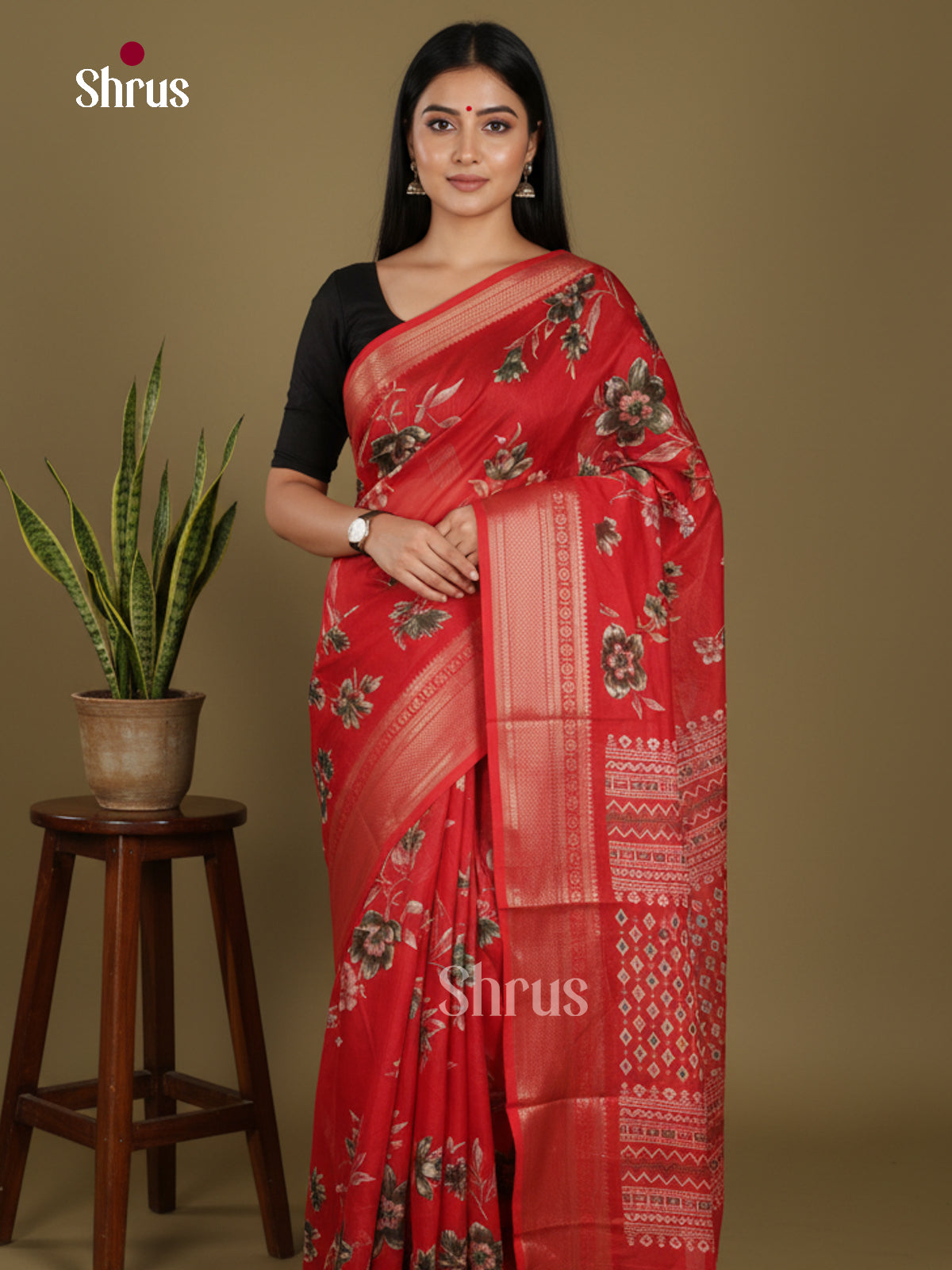 DJS10007 - Semi Crepe Saree - Shop on Shrus.com