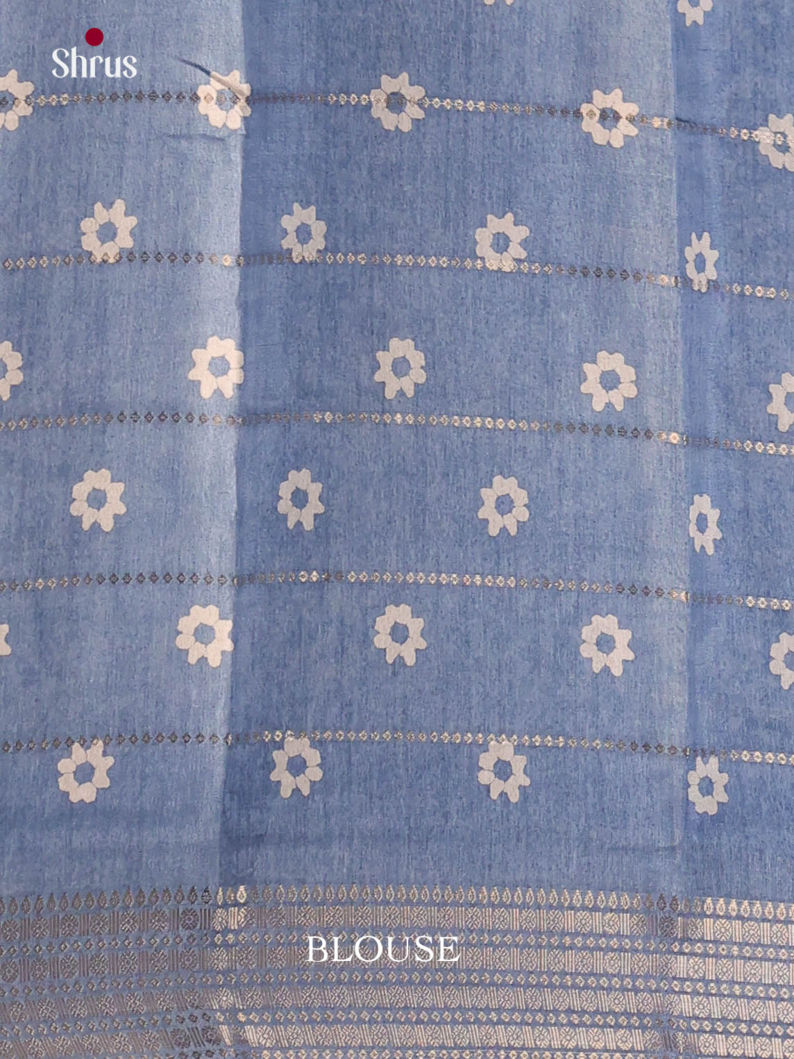 Blue - Semi Crepe Saree