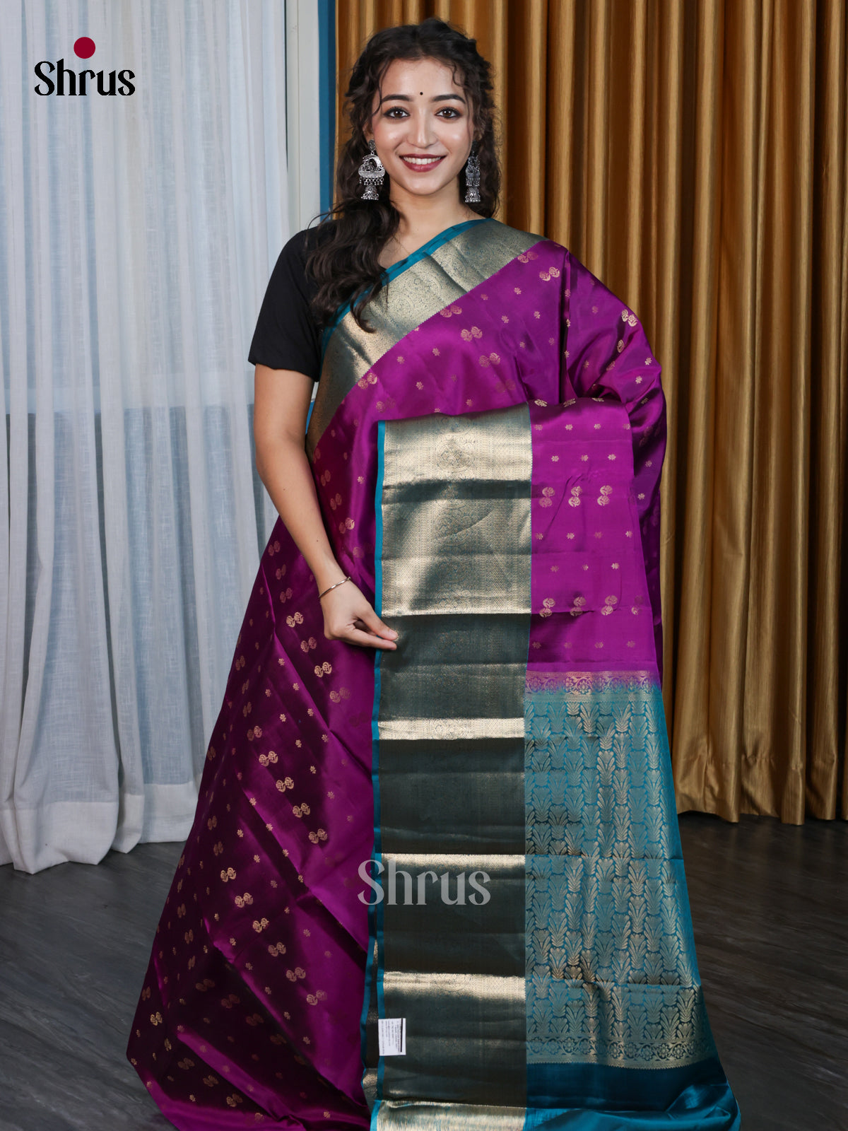 DJS10066 - Kanchipuram-halfpure Saree