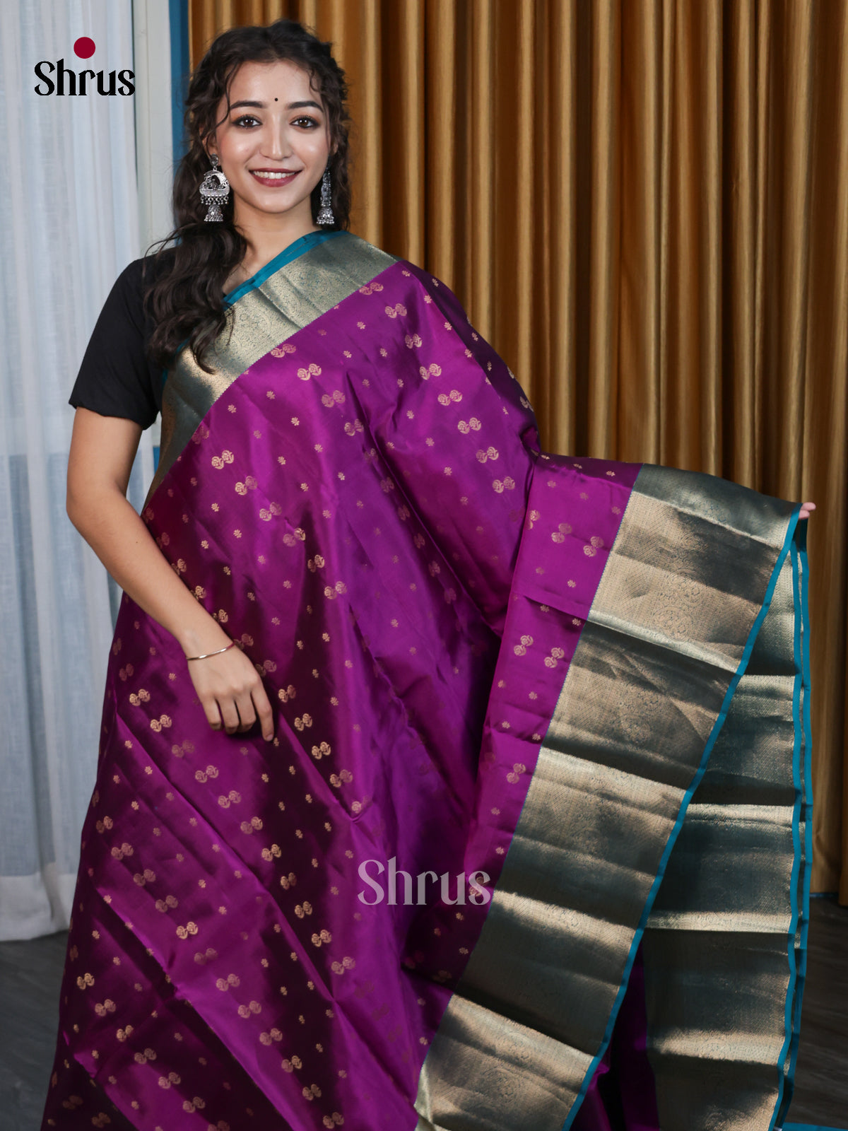 DJS10066 - Kanchipuram-halfpure Saree