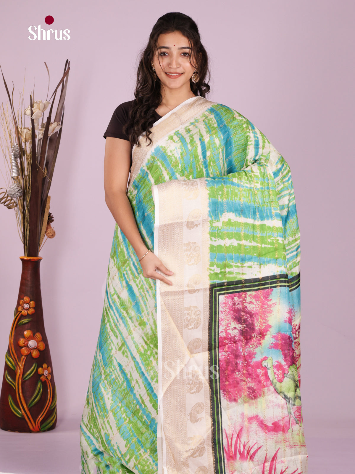 DJS10094 - Semi Mysoresilk Saree - Shop on Shrus.com