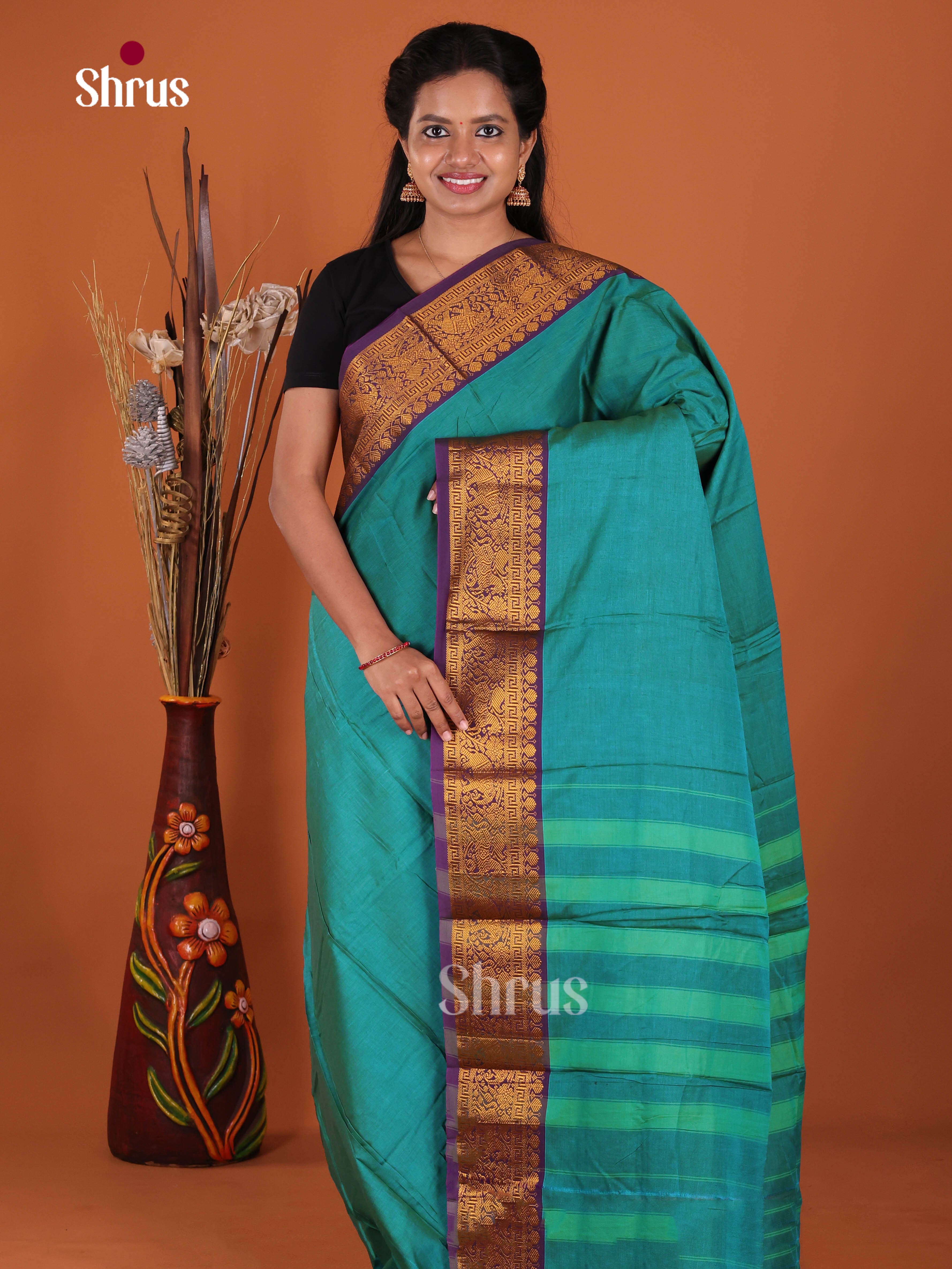 Blue & Violet - Narayanpet Cotton Saree