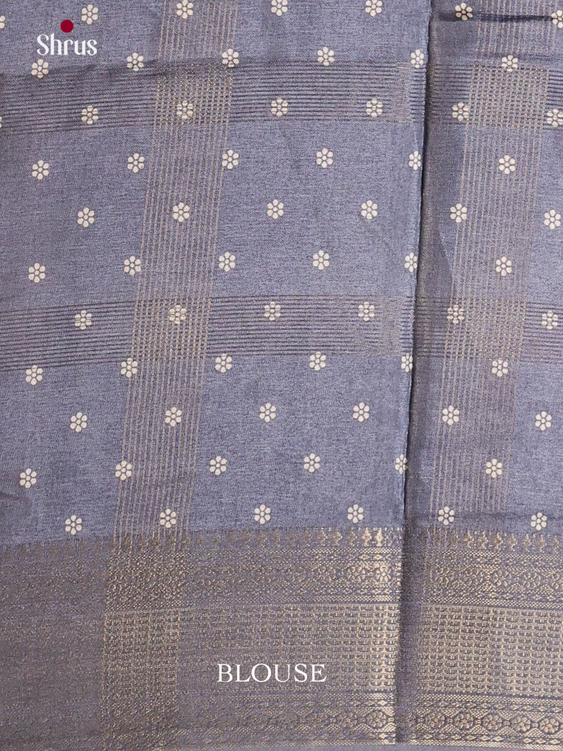 grey Blue - Semi Crepe Saree - Shop on Shrus.com