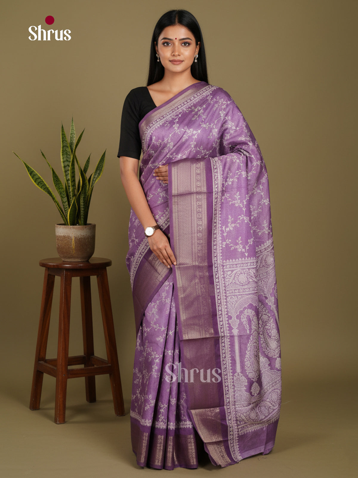 DJS10532 - Semi Crepe Saree - Shop on Shrus.com