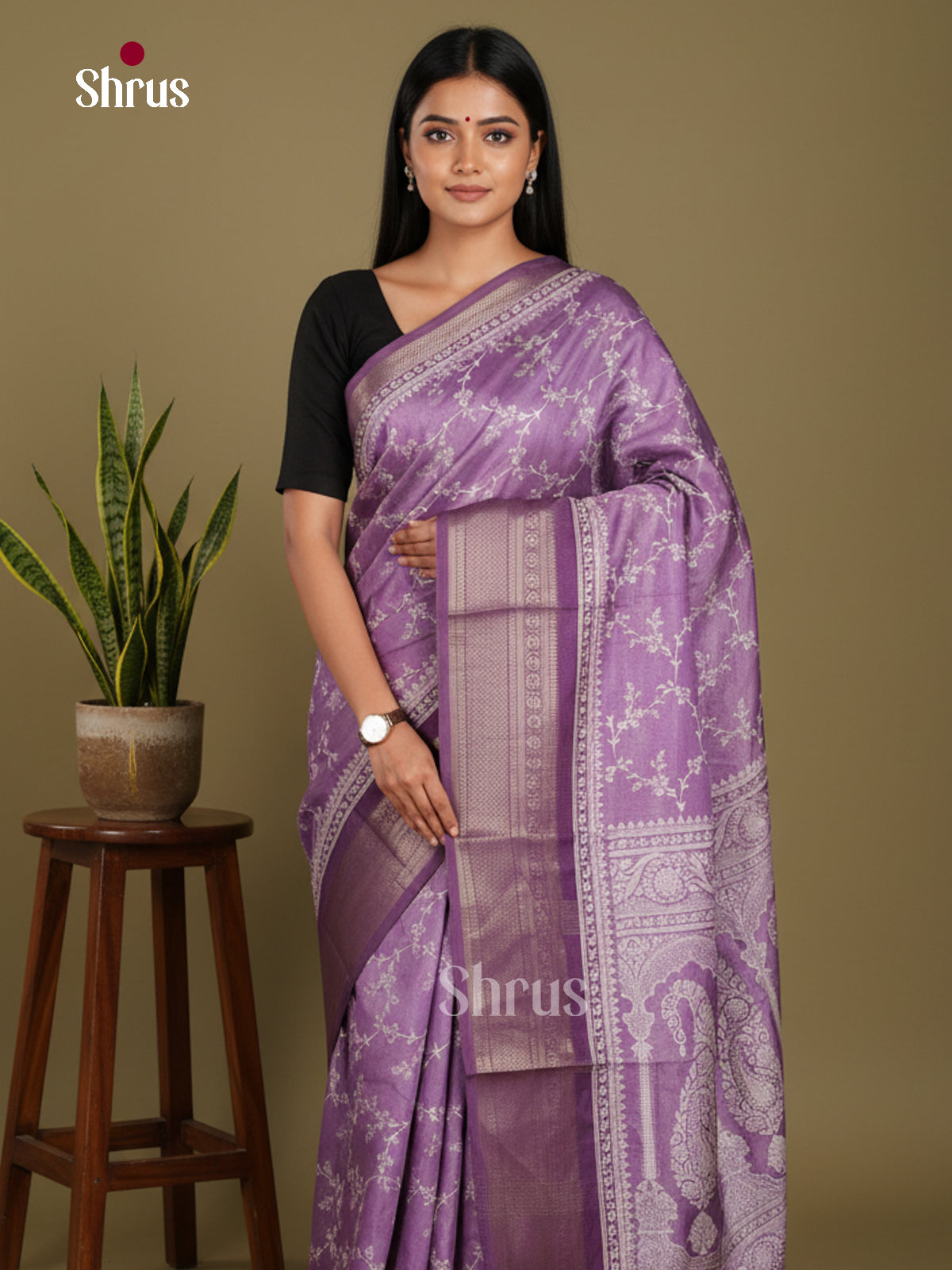 DJS10532 - Semi Crepe Saree - Shop on Shrus.com