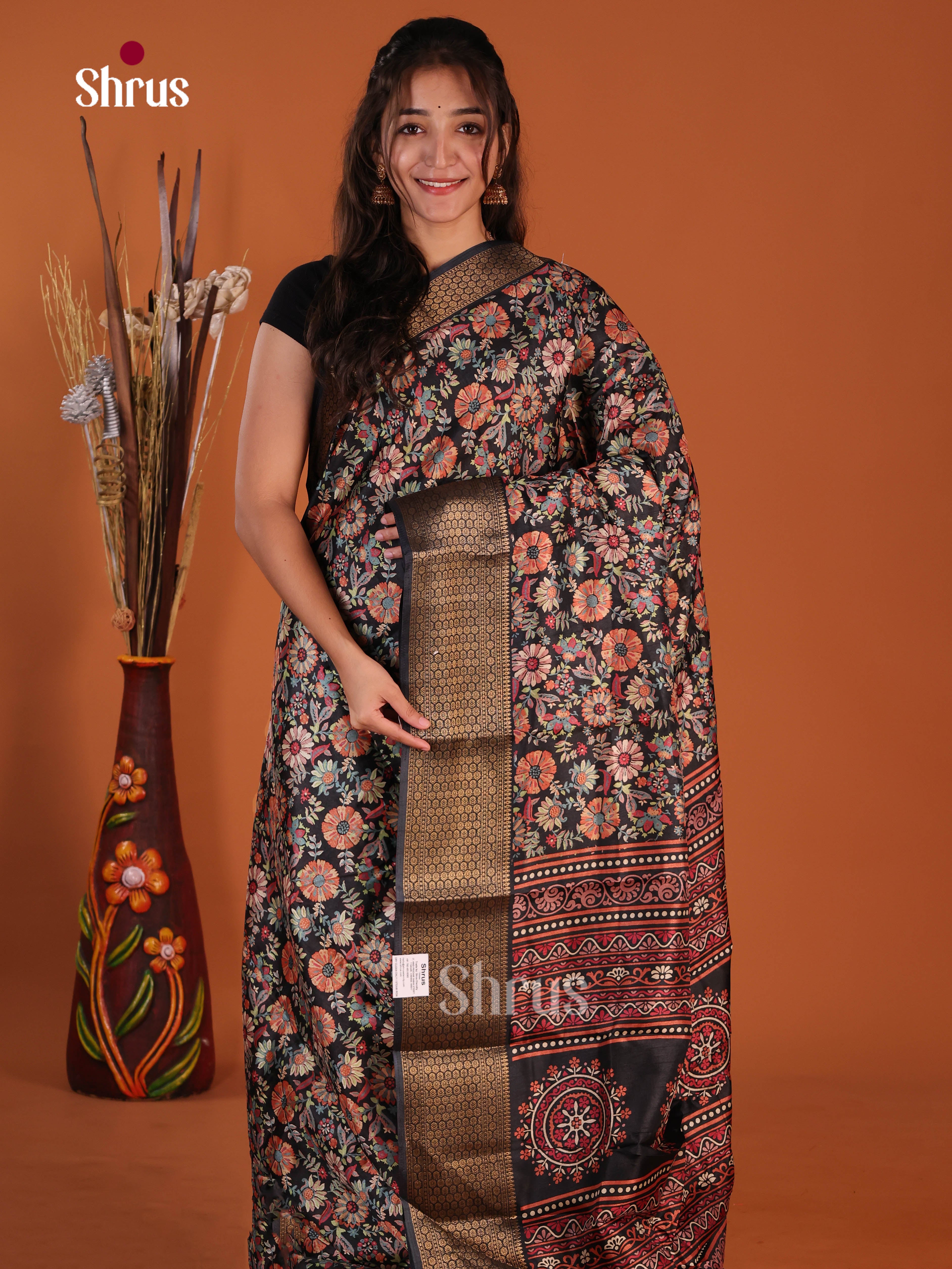DJS10536 - Semi Crepe Saree - Shop on Shrus.com