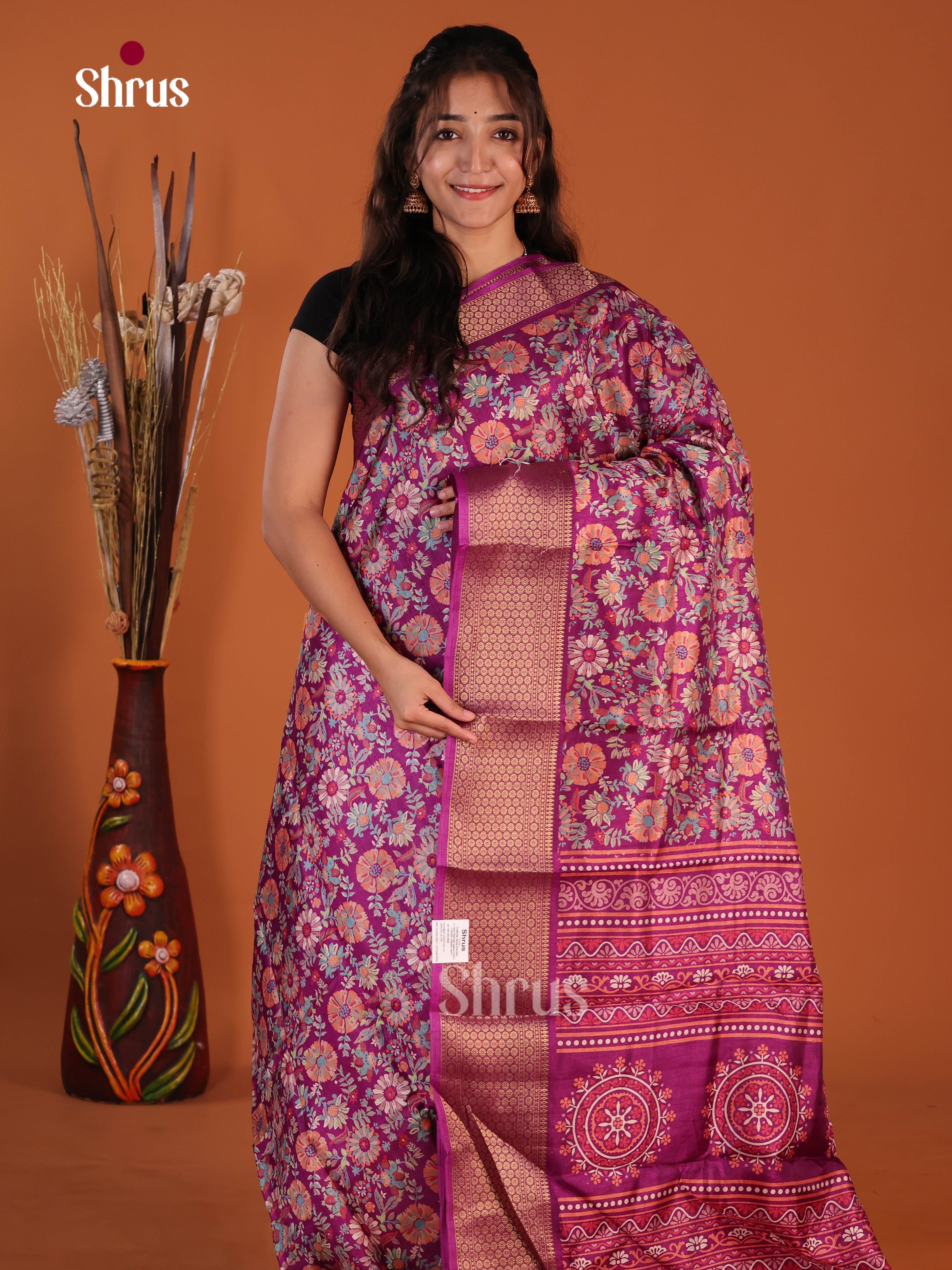 DJS10543 - Semi Crepe Saree - Shop on Shrus.com