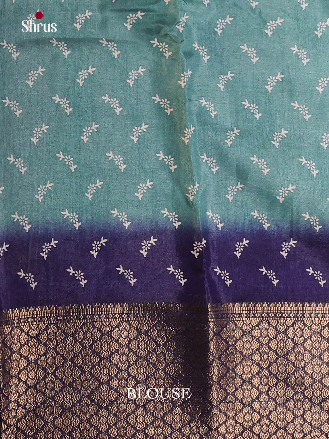 Light Blue & Blue - Semi Crepe Saree - Shop on Shrus.com